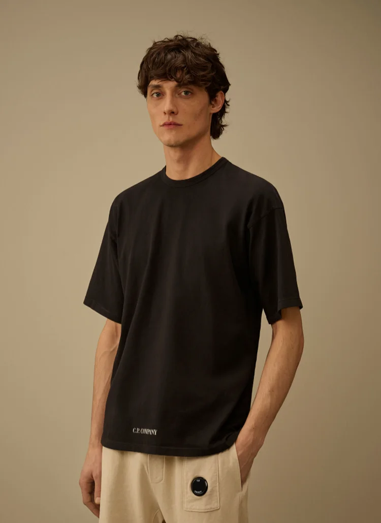 Футболка 24/1 Piquet Pigment Dyed Short Sleeve T-Shirt Black