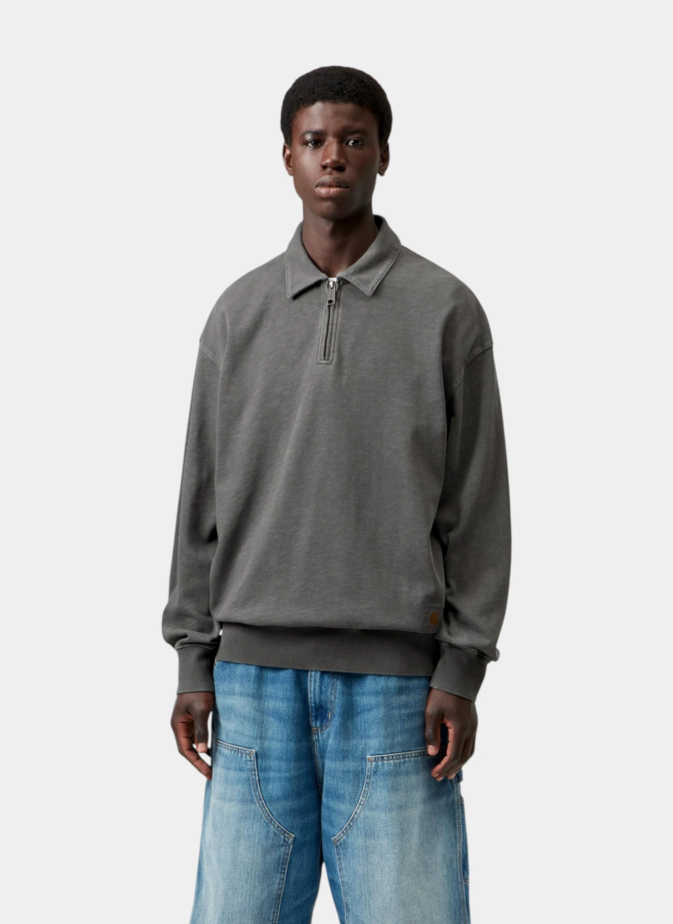 Свитшот-поло Harper Polo Black (Garment Dyed)