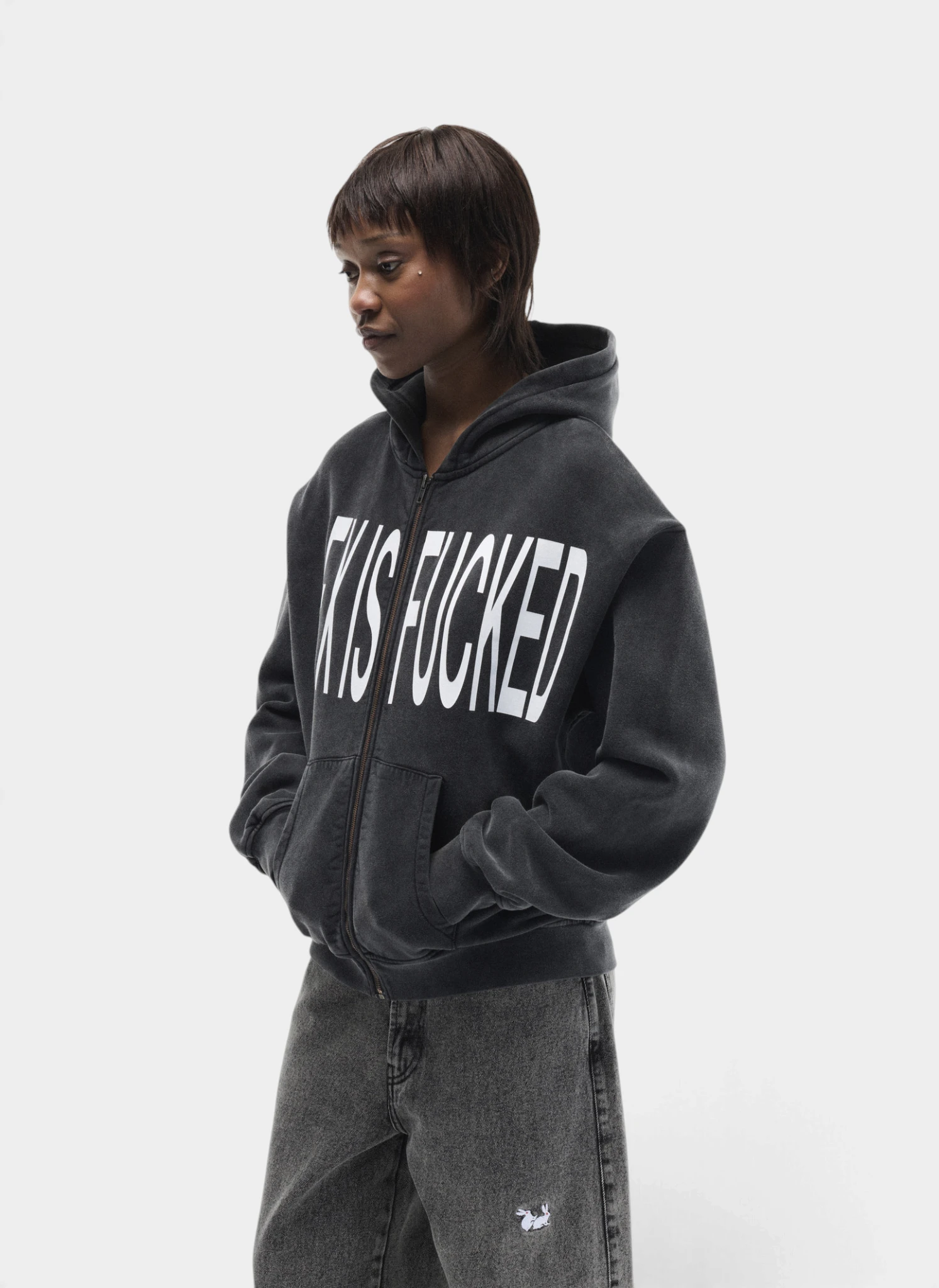 Худи на молнии Censor Me Baby Zip Hoodie Off-Black