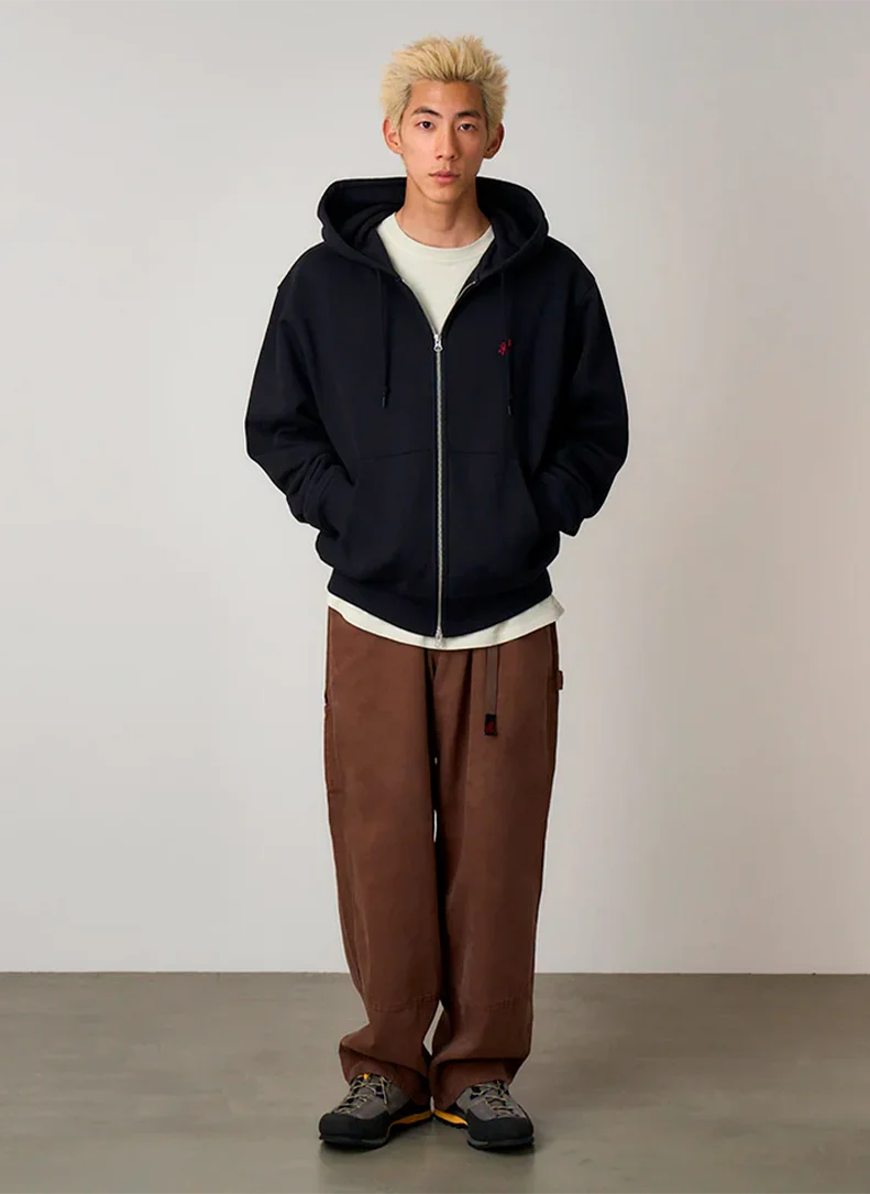 Худи на молнии One Point Zip Hooded Sweatshirt Dark Navy