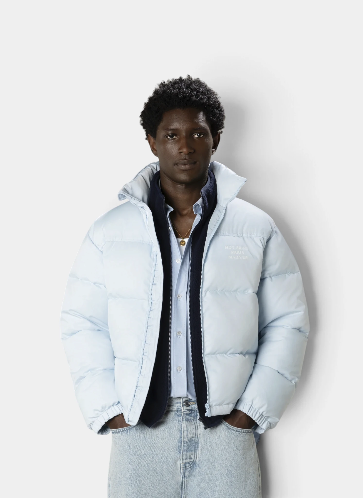 Пуховик Slogan Puffer Jacket Baby Blue