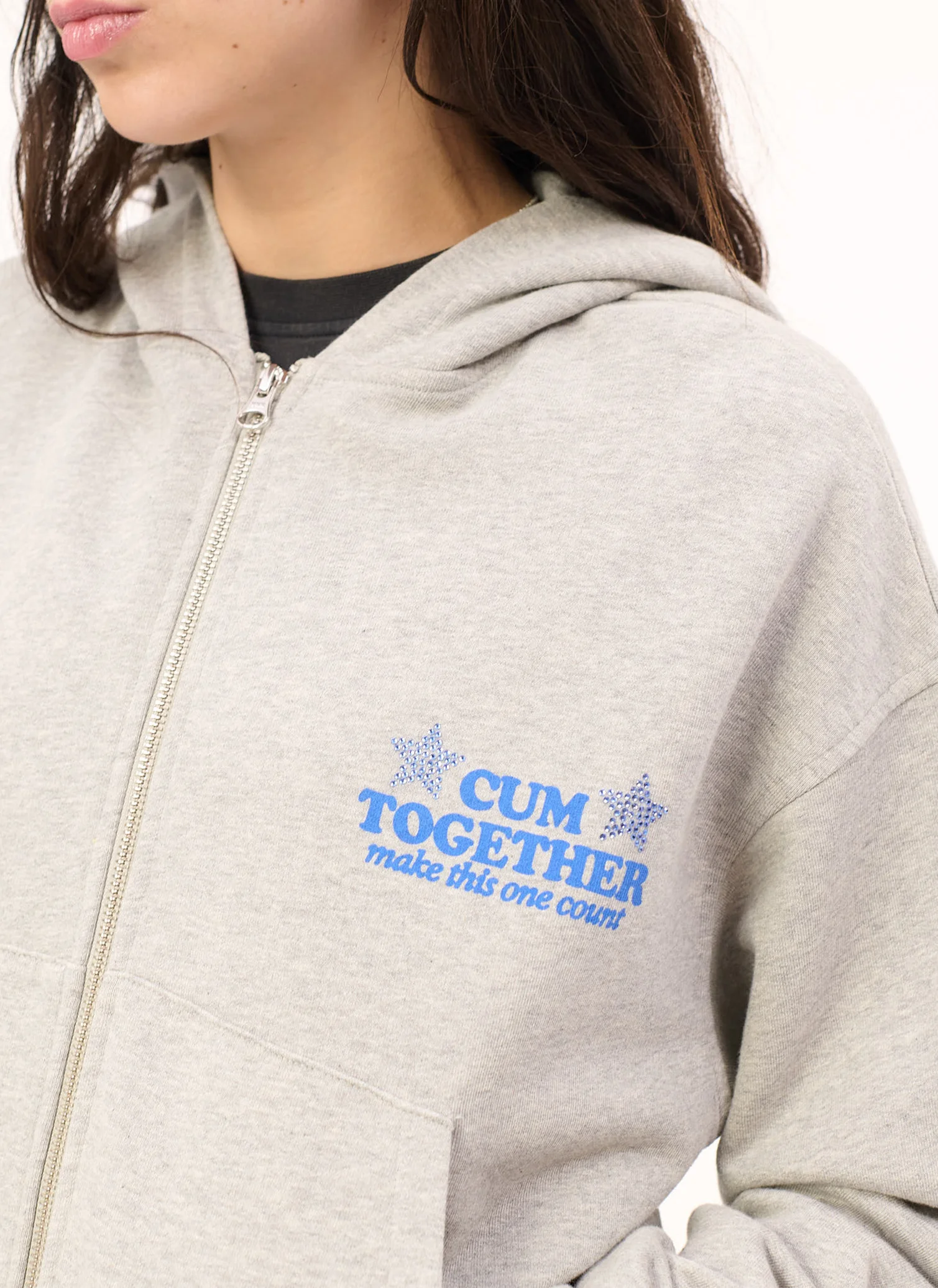 Худи  на молнии Cum-munity Values Zip Hoodie Melange Grey