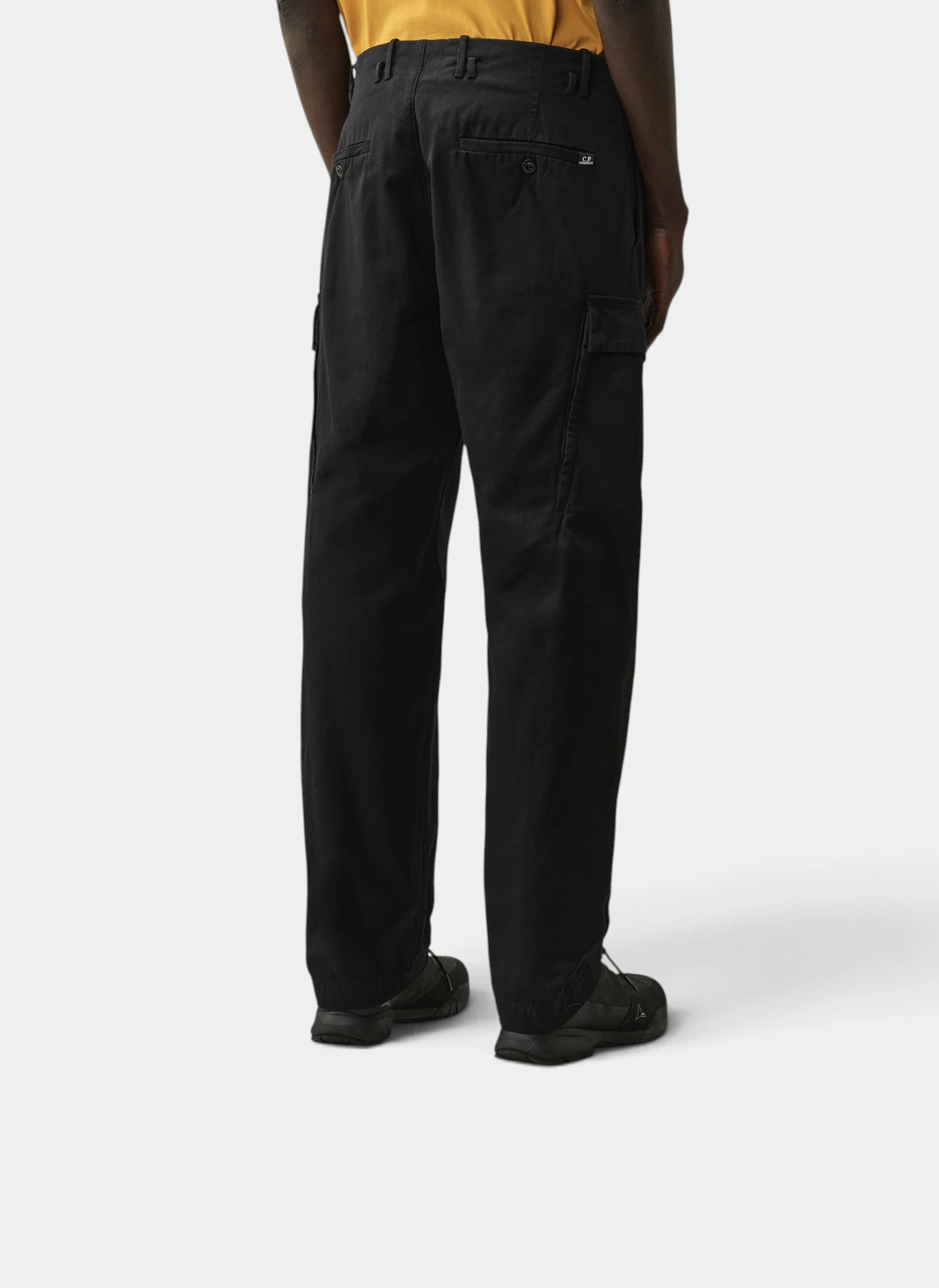 Брюки Emerized Cotton Micro Weave No Side Seam Loose Cargo Pants Black