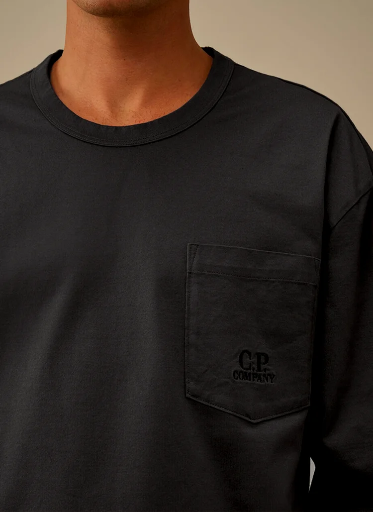 Лонгслив Mercerized 30/2 Jersey Twisted Long Sleeve T-Shirt Black