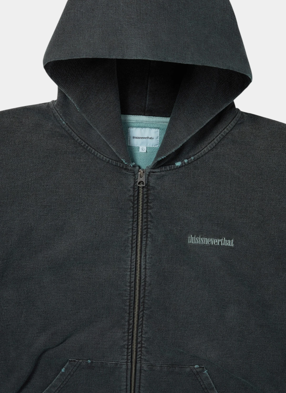 Худи на молнии Damaged Zip Up Hoodie Faded Black