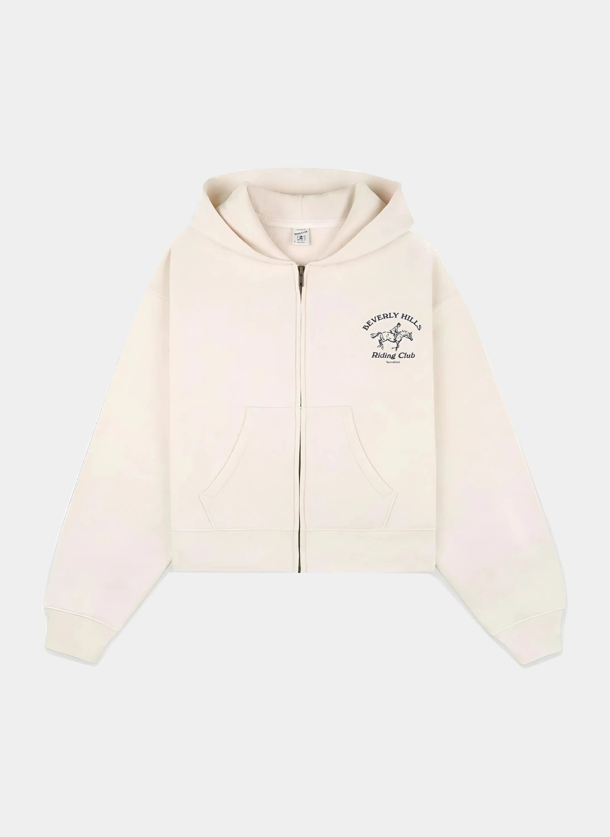 Худи на молнии женское BH Riding Club Soft Cropped Zip Hoodie Cream