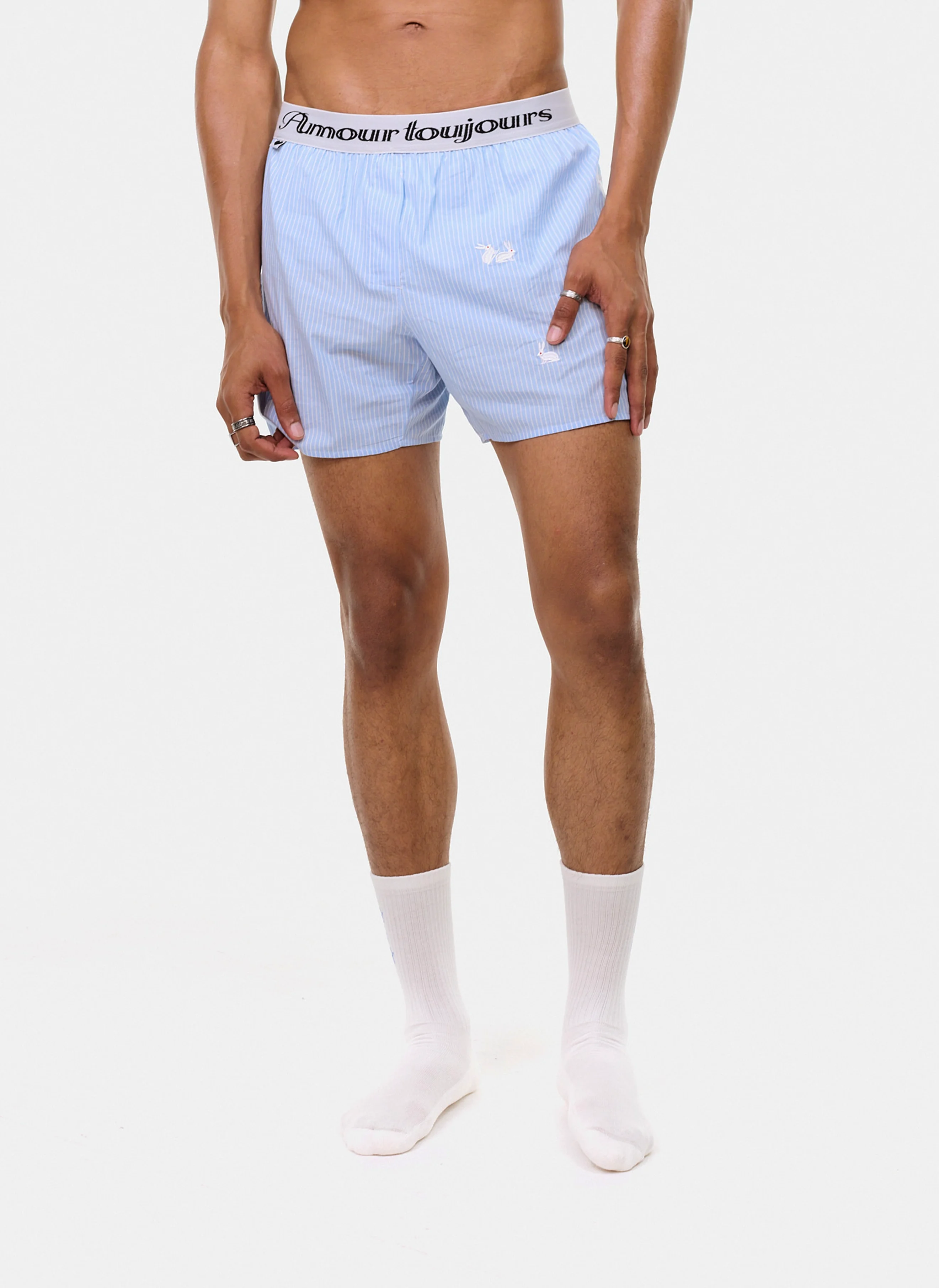 Шорты-боксеры Follow the Rabbit Underwear Blue Stripe
