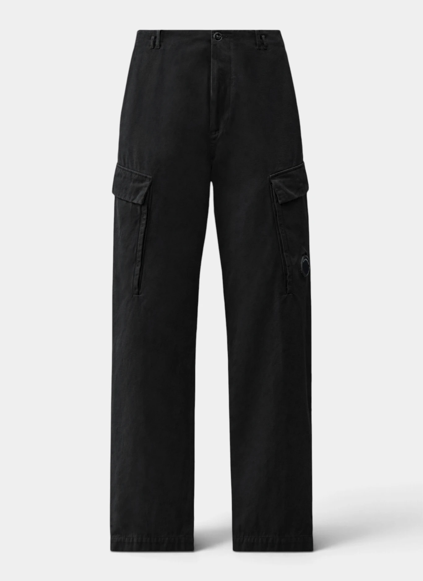 Брюки Emerized Cotton Micro Weave No Side Seam Loose Cargo Pants Black
