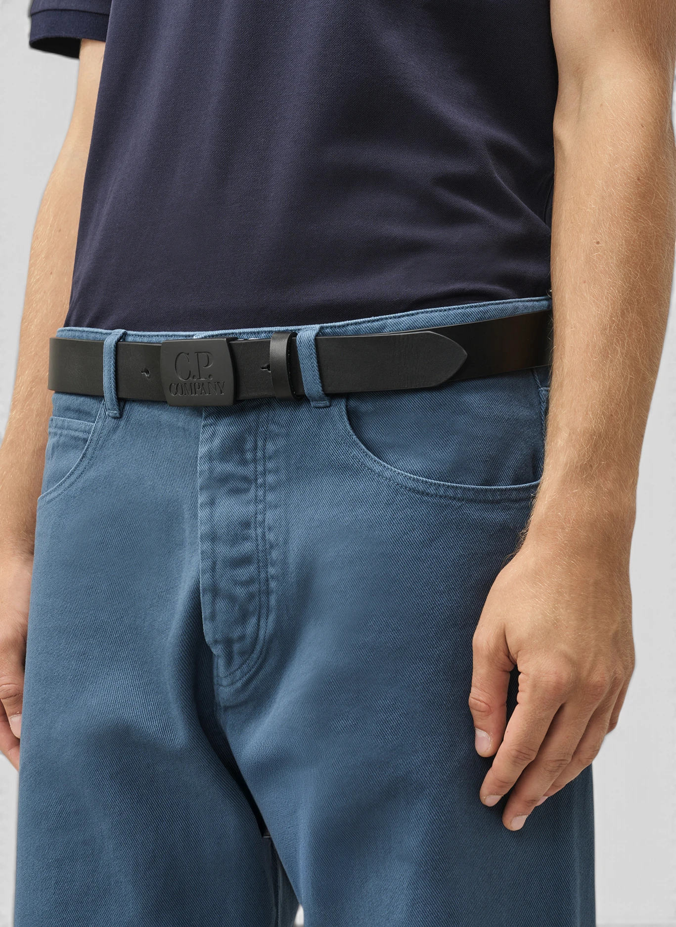 Ремень Leather Buckle Belt Black
