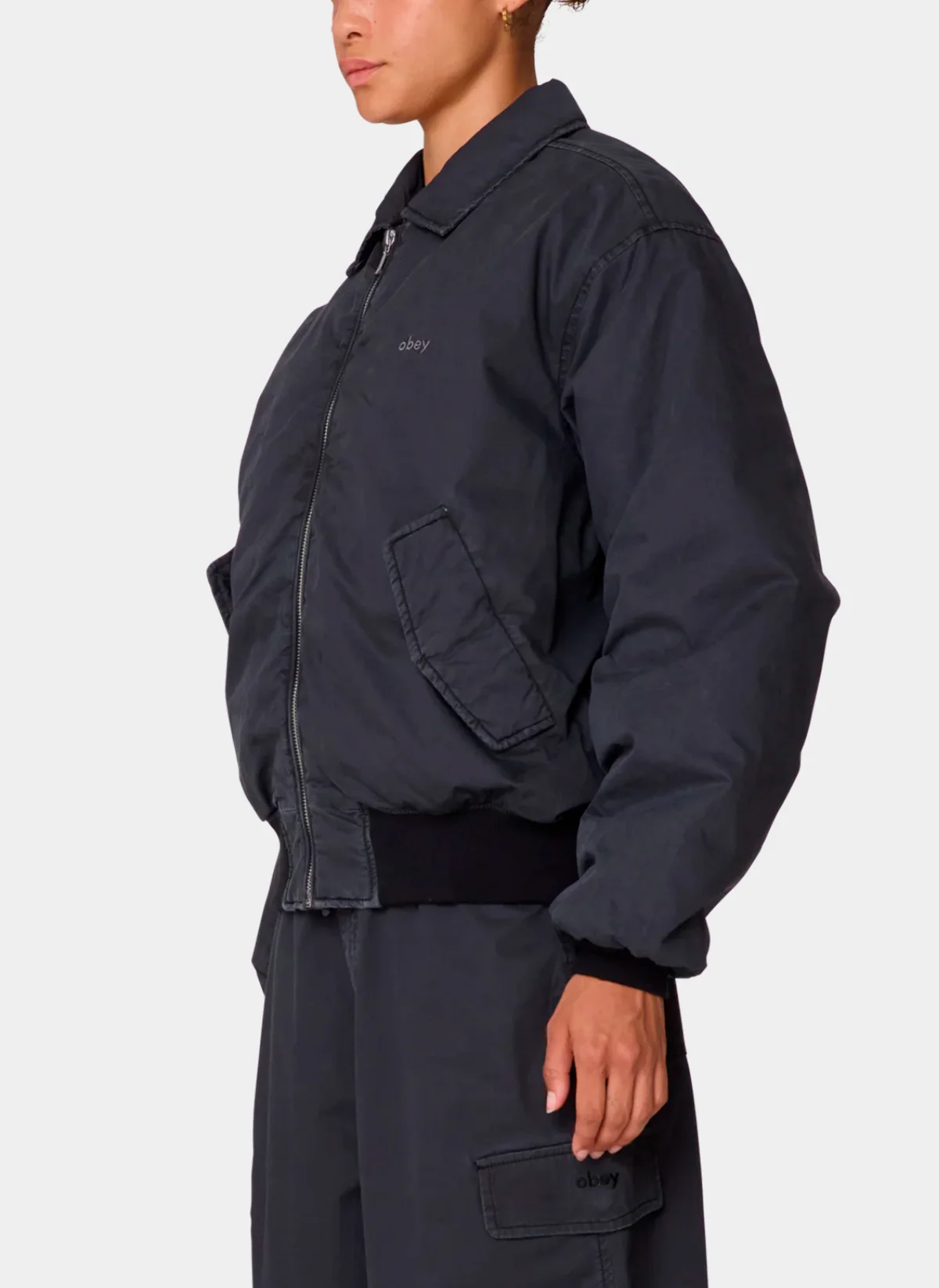 Бомбер Florien Bomber Black Faded Wash