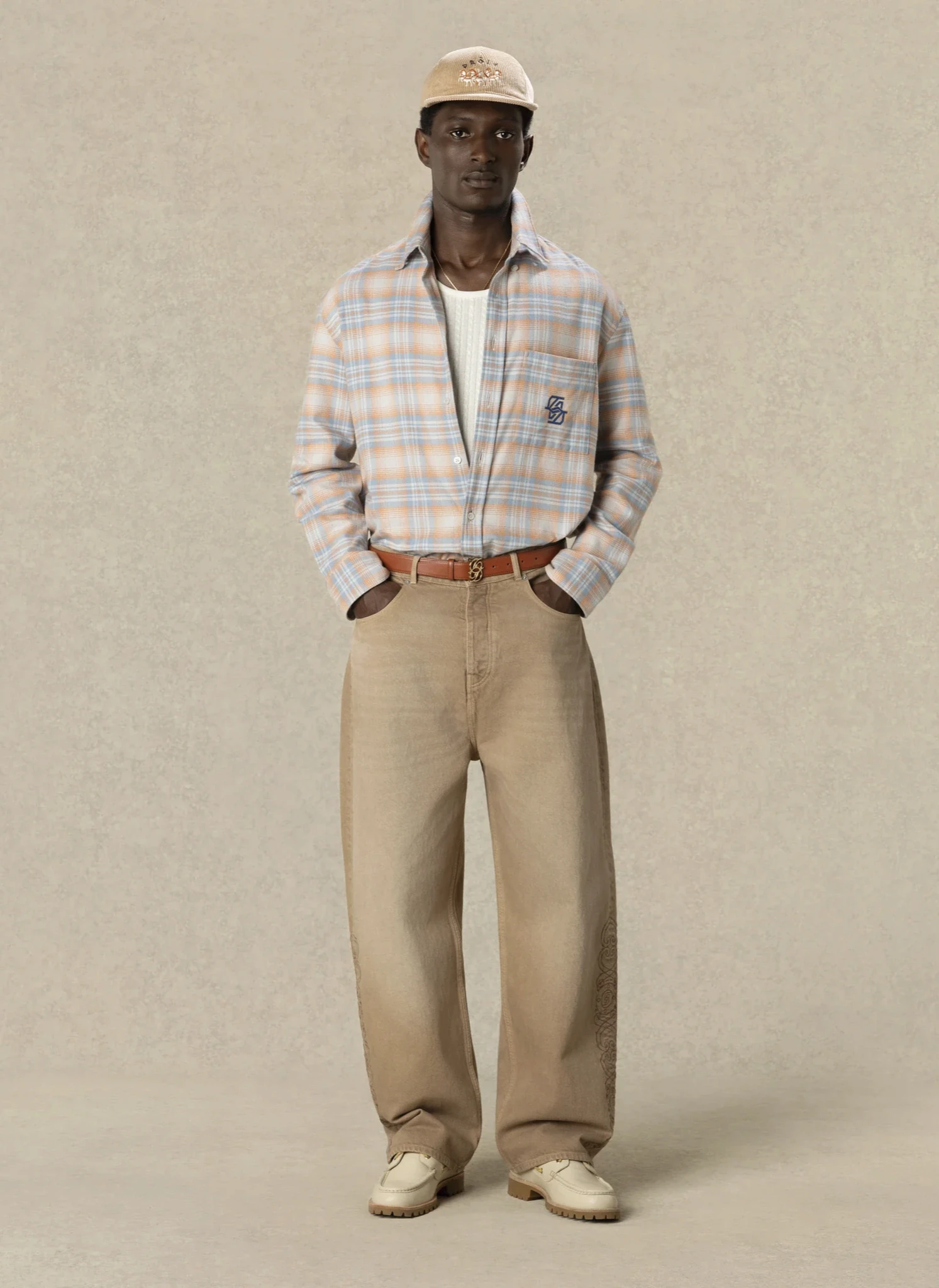 Рубашка Boxy Flanel Checked Shirt  Orange