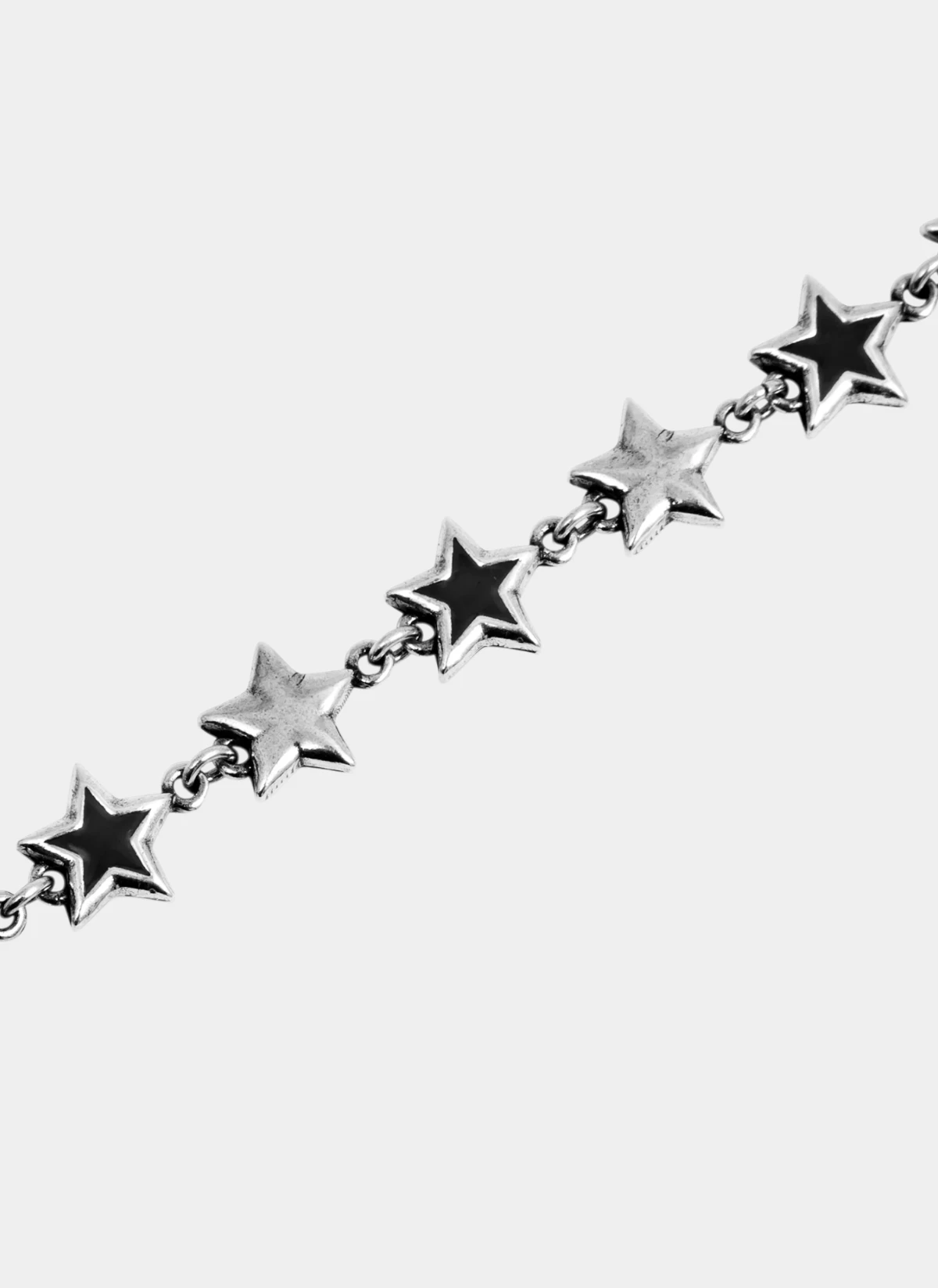 Браслет Black Enameled Stars Bracelet Silver