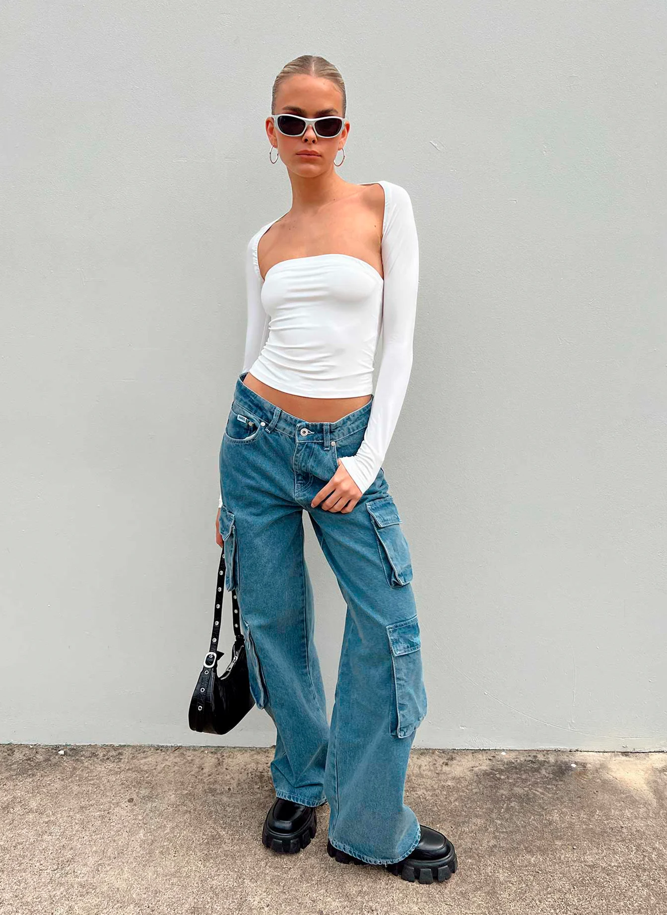 Джинсы женские ‘Straight Combat’ Mid Blue