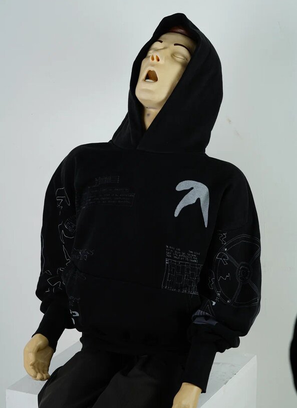 Худи .Solutions + NUMBER 3 A—Sketch Hoodie Old Black