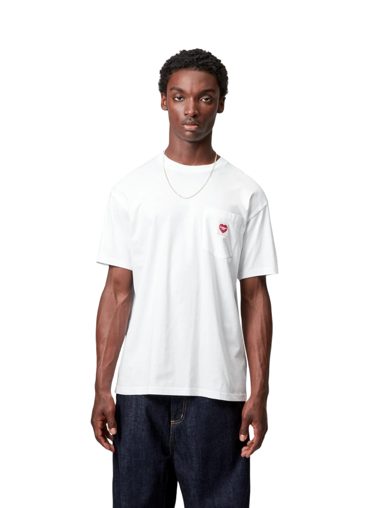 Футболка S/S Pocket Heart T-Shirt White / Red