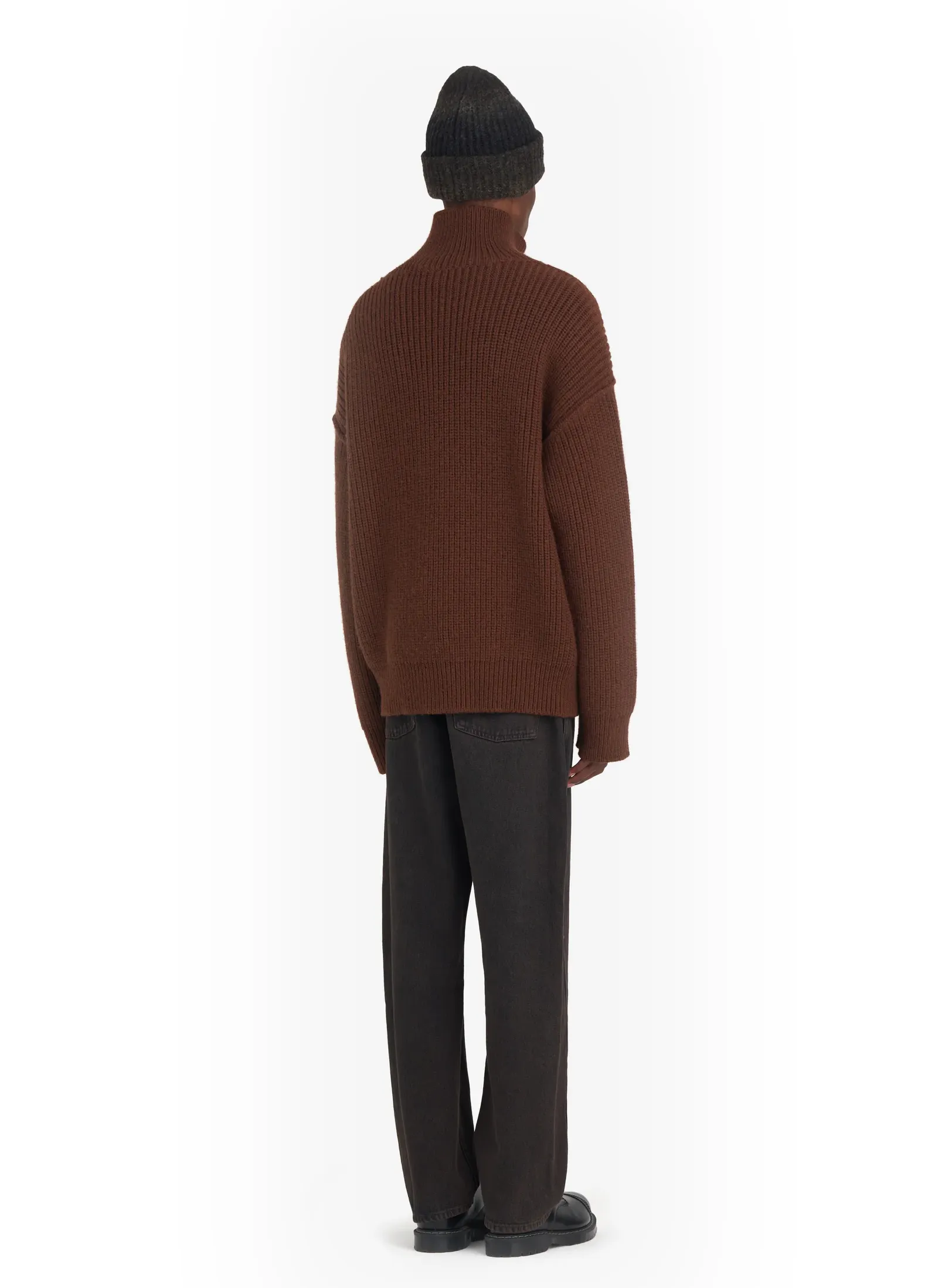 Свитер Military Rib Half Zip Dark Brown