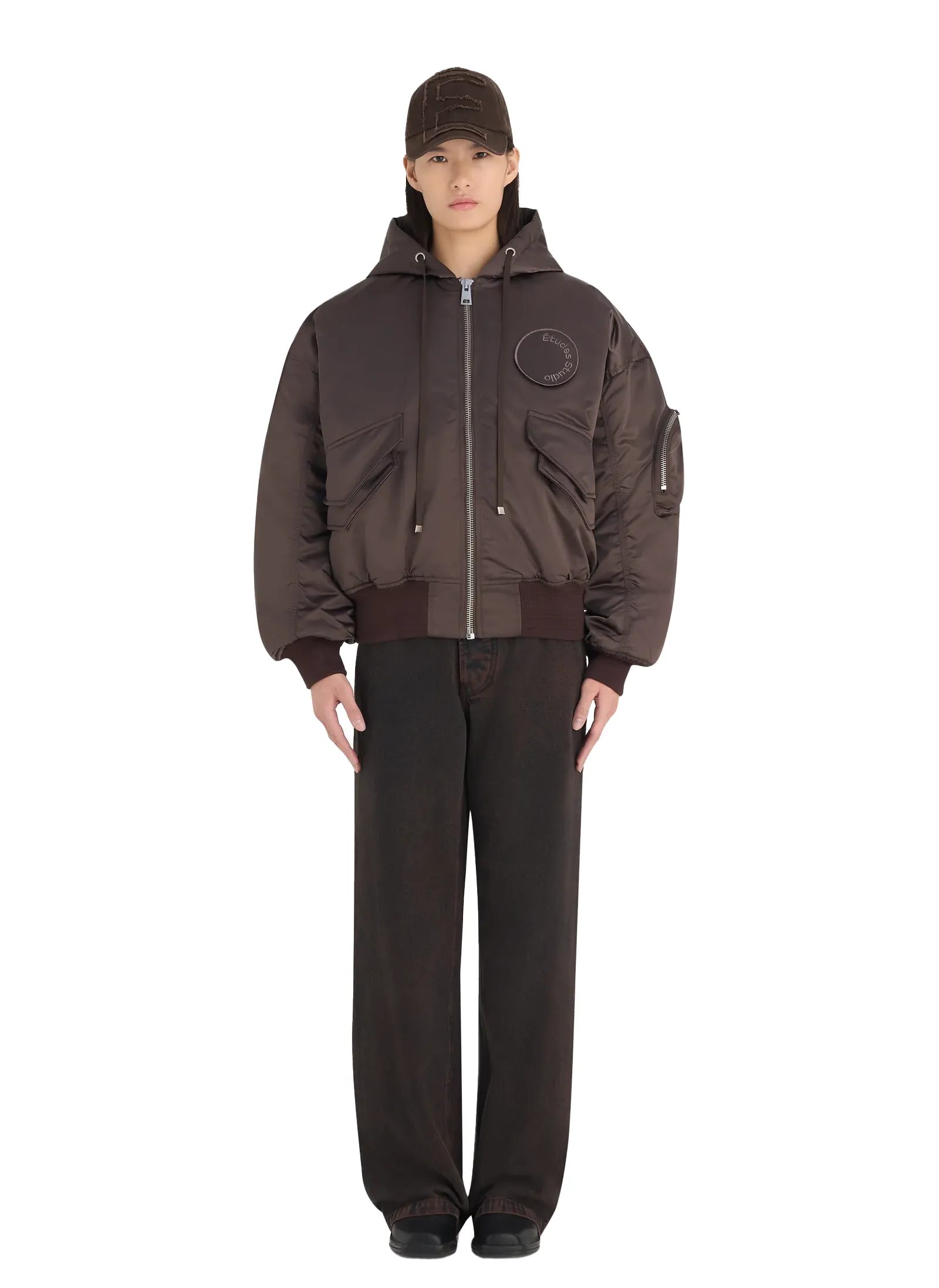 Бомбер Oversized Bomber Jacket Shale