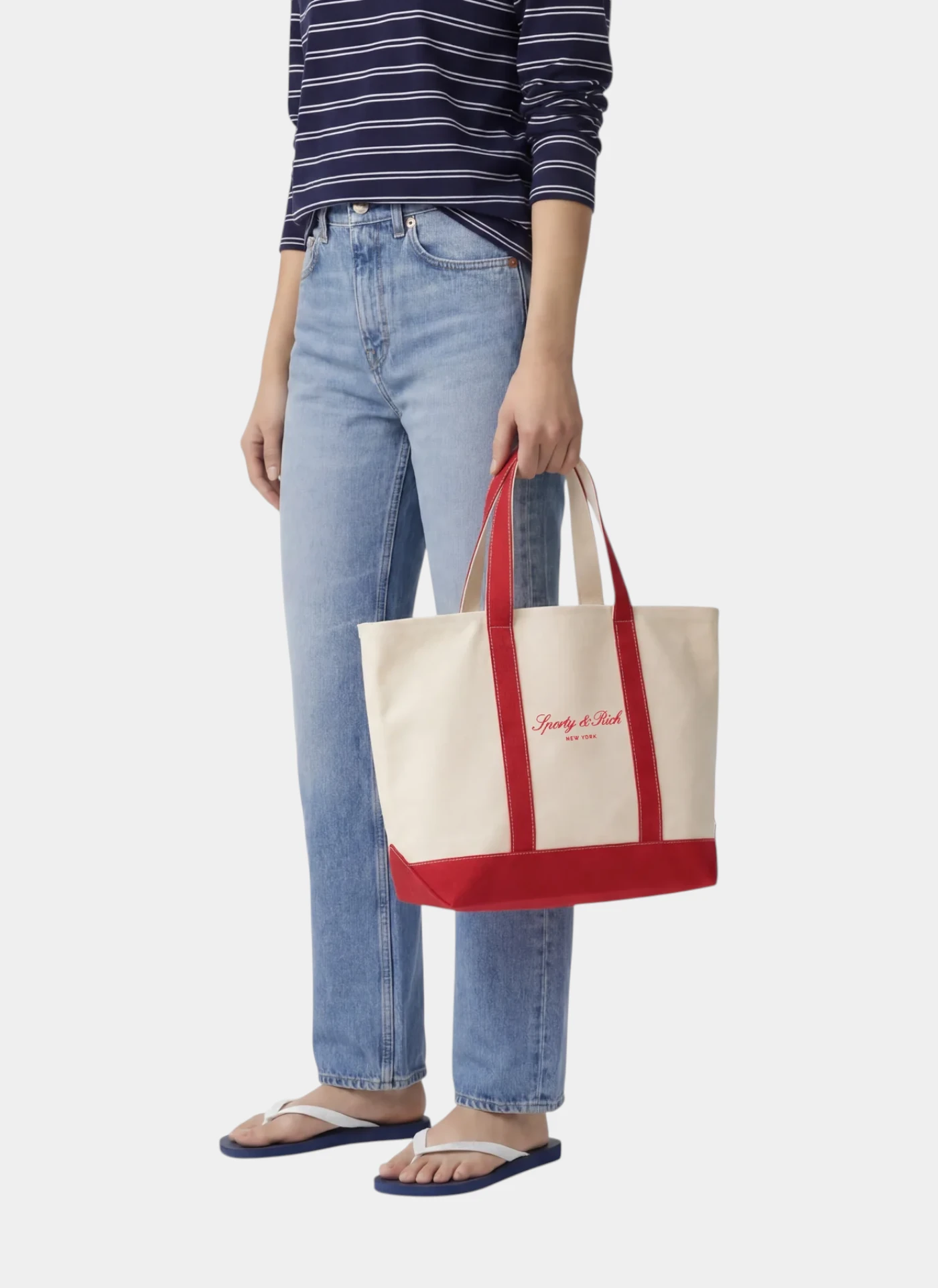 Сумка Signature NY Logo Medium Tote Natural/Ruby