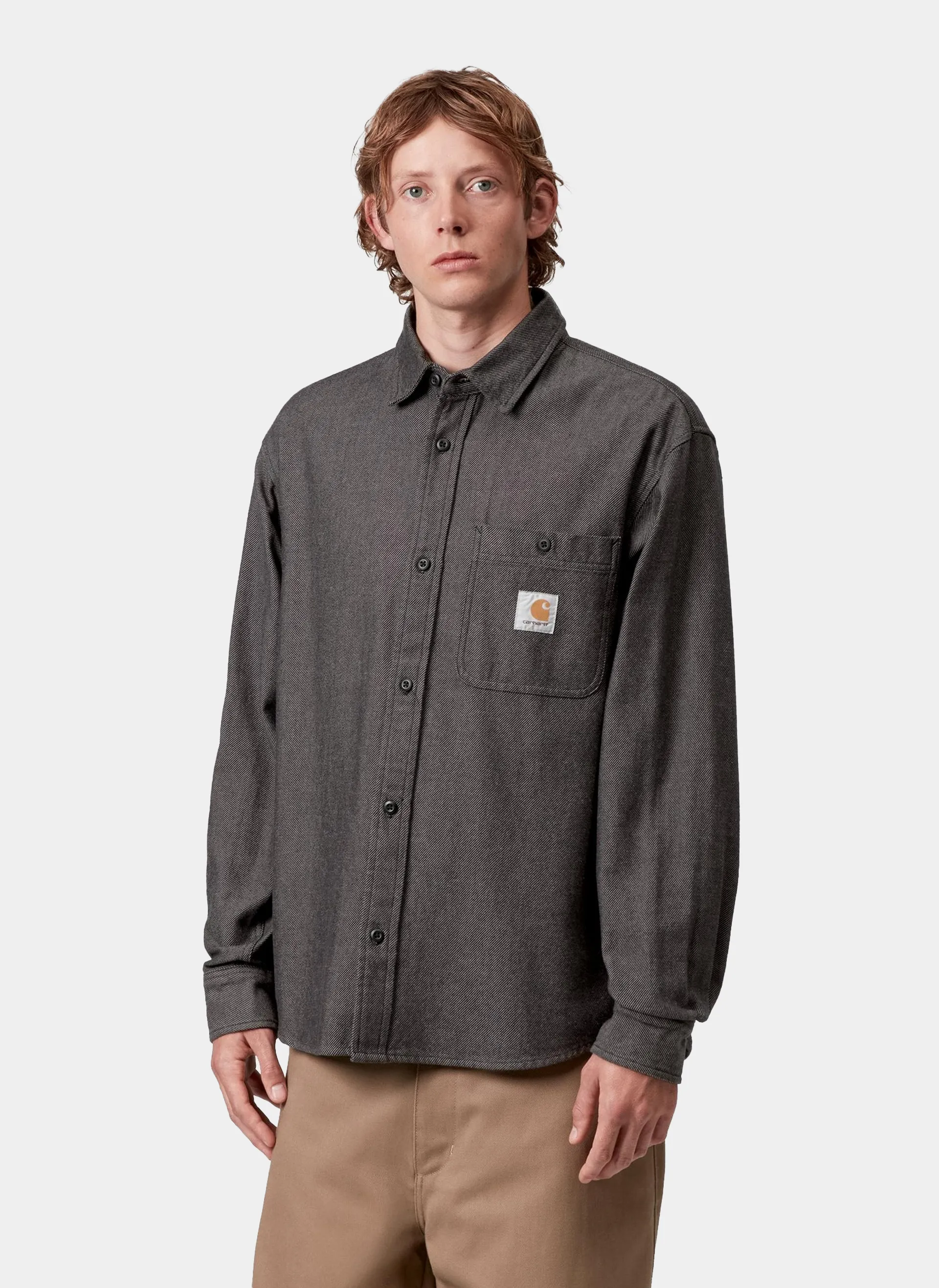 Рубашка L/S Edgar Shirt Black / Wax