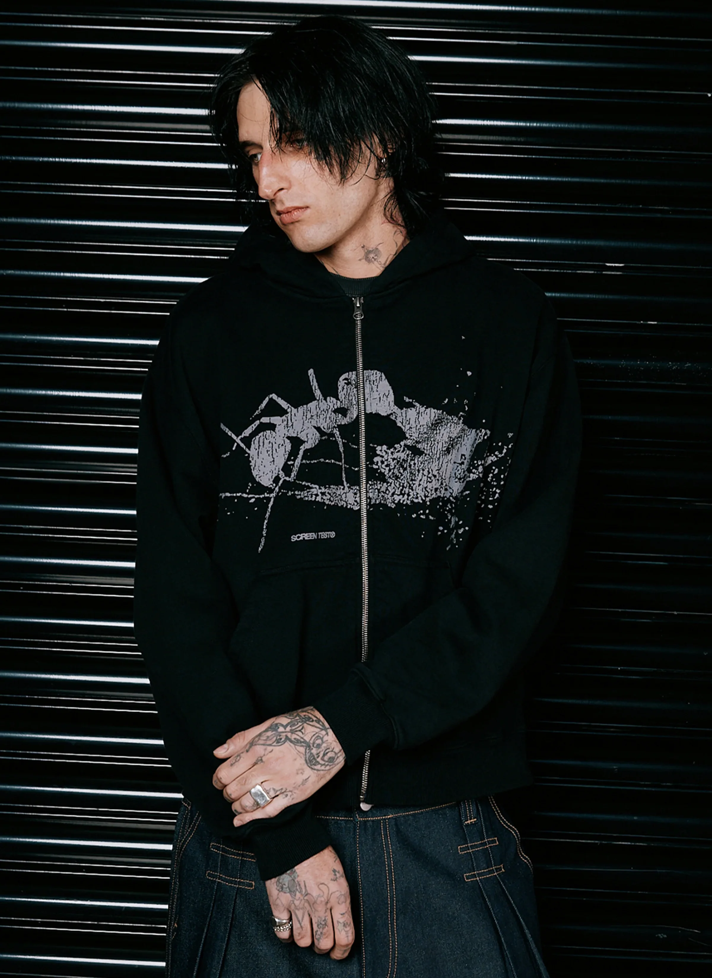 Худи на молнии Ant Zip Up Hoodie Black