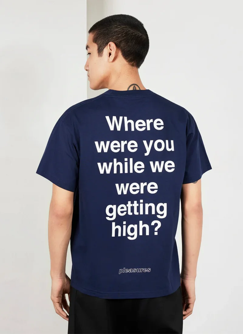 Футболка Pleasures х Oasis Question Mark T-Shirt Navy