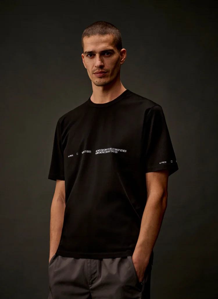 Футболка Metropolis Series Mercerized Jersey Short Sleeve Back Embroidery T-Shirt Black