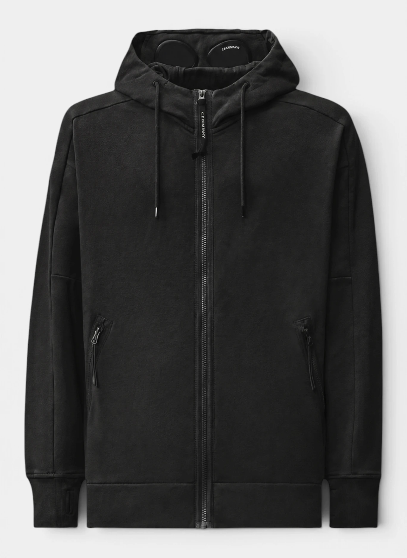 Худи на молнии Diagonal Raised Fleece Goggle Zip Sweatshirt Black