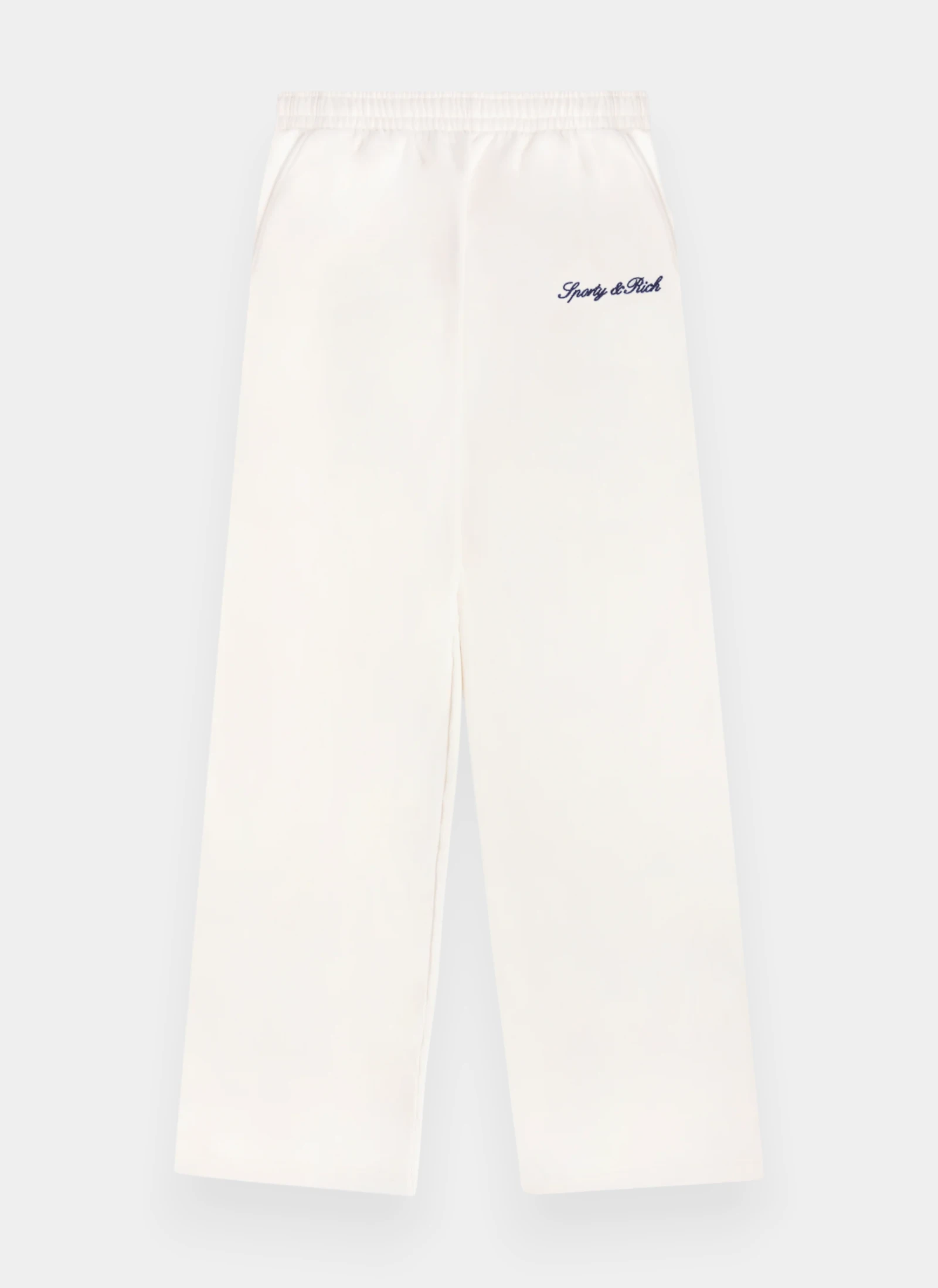 Брюки Signature Logo Embroidered Wide Sweatpant Ecru/Light Navy