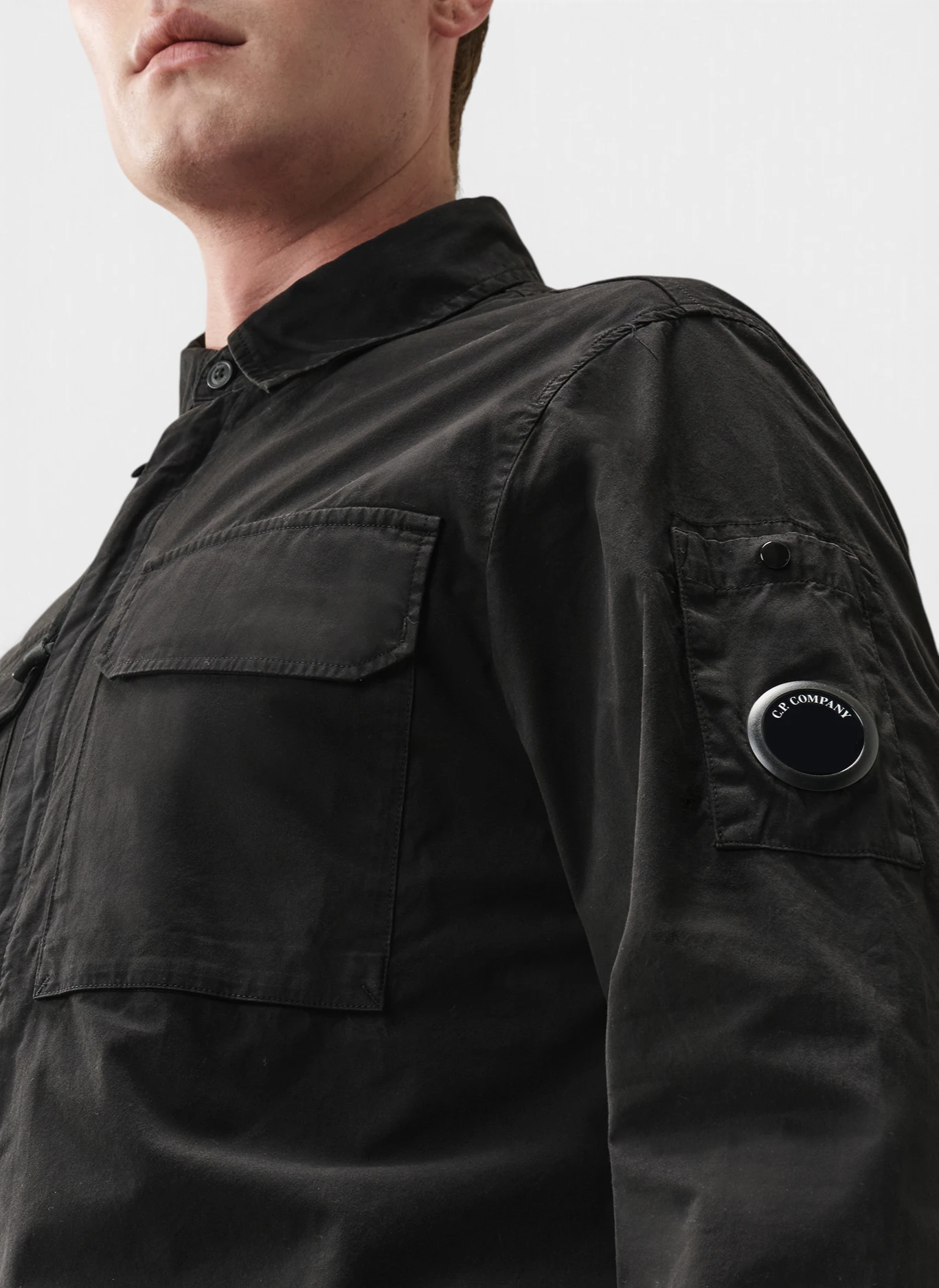 Овершот Organic Gabardine Zipped Lens Overshirt Black