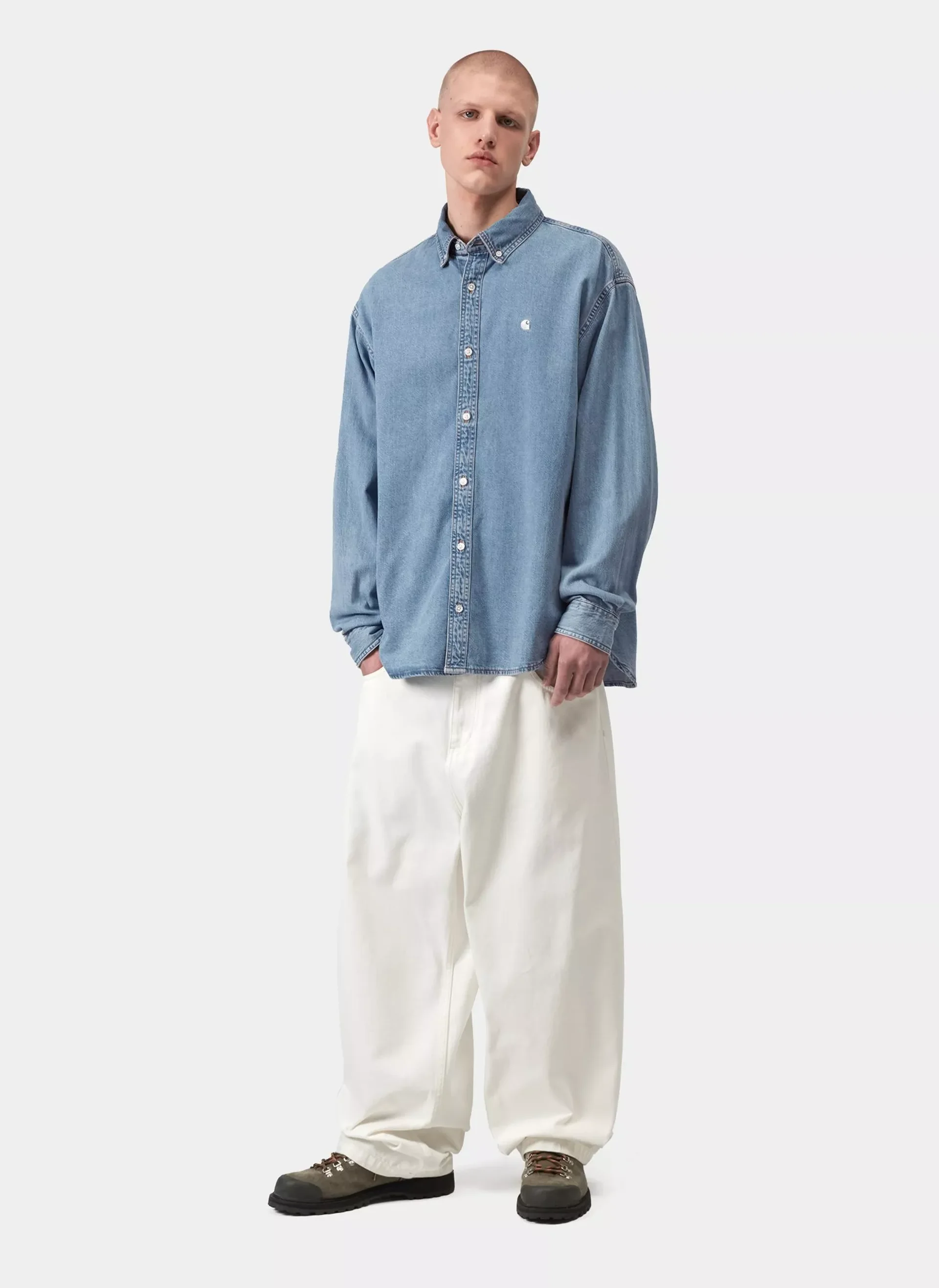 Рубашка L/S Lucas Shirt Blue (Bleached)