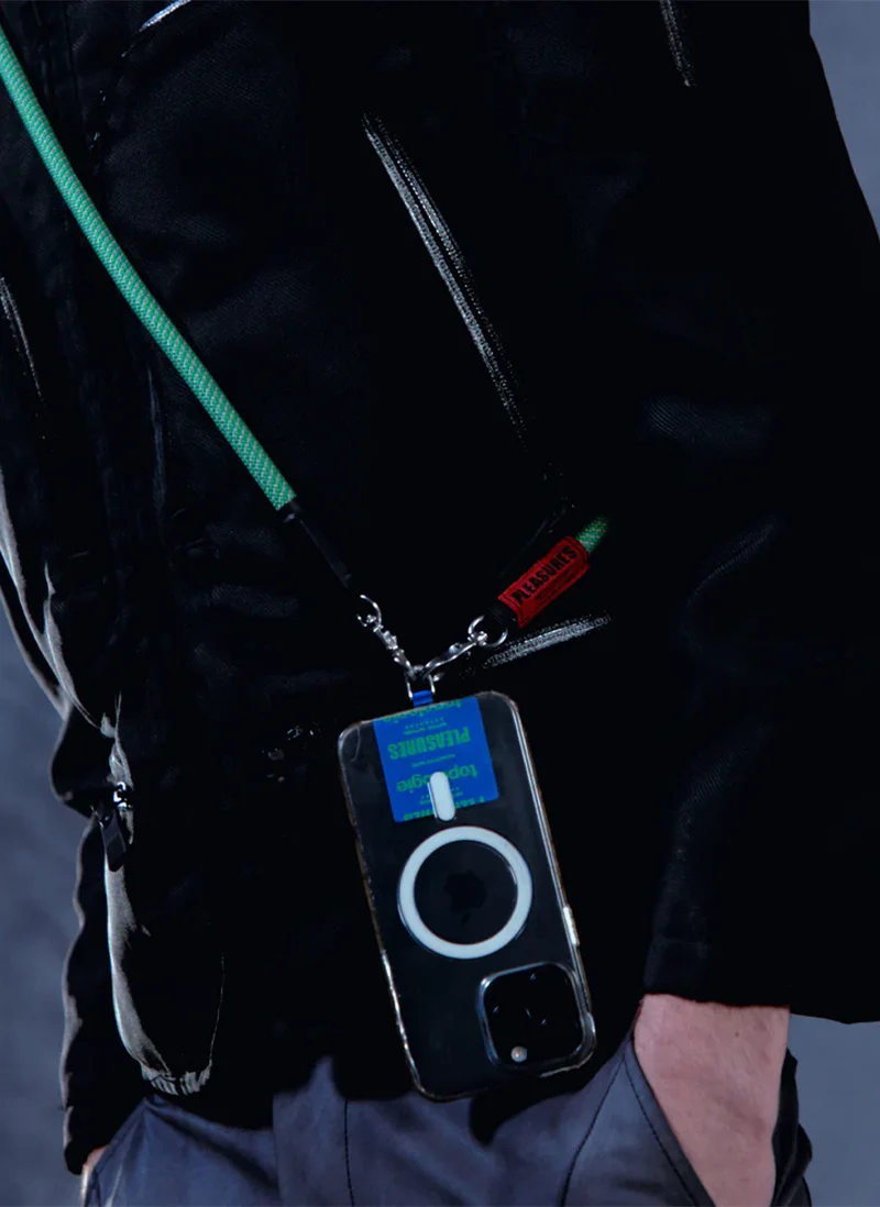 Ремень для телефона Pleasures х Topologie Phone Strap Adapter + Rope Blue / Green