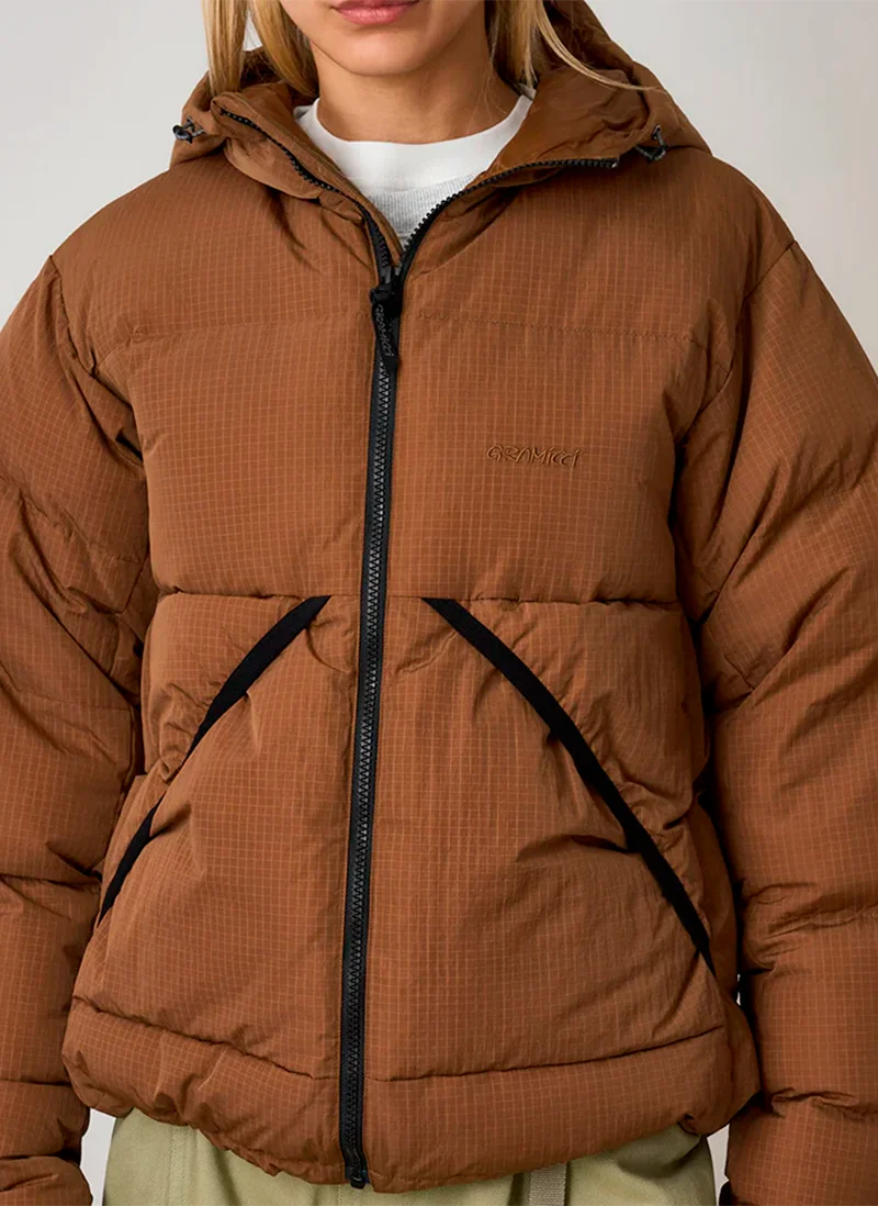 Пуховик Down Puffer Hooded Jacket Brown
