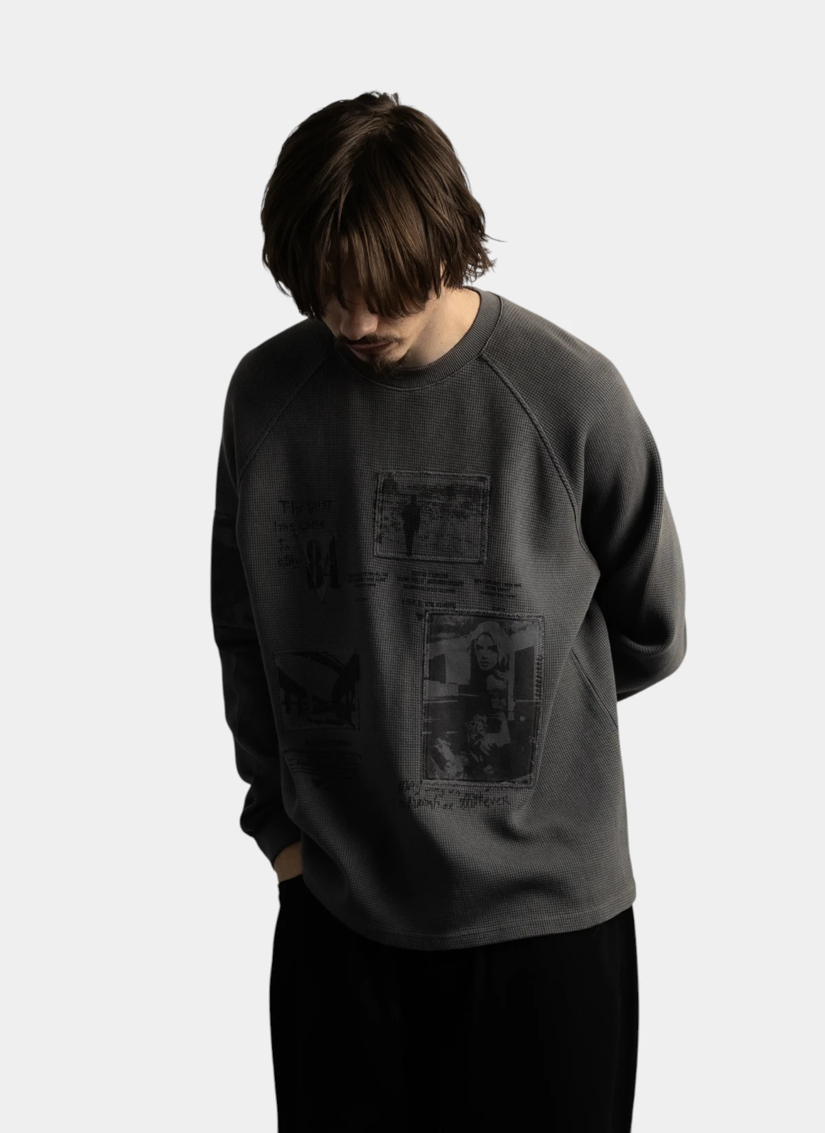 Свитшот Terlingua Waffle Sweatshirt Charcoal