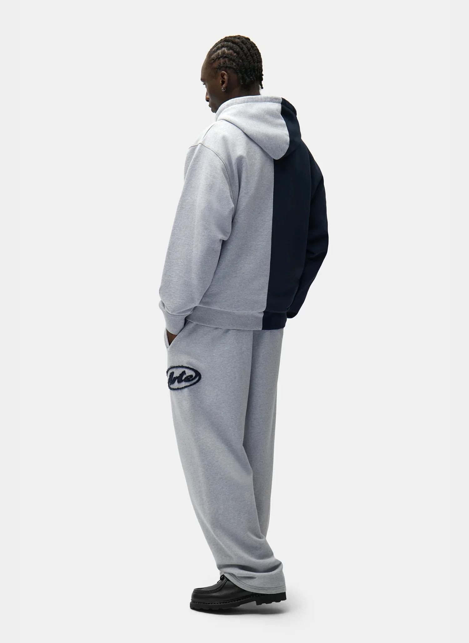 Худи на молнии Split Patch Zip Hoodie Grey