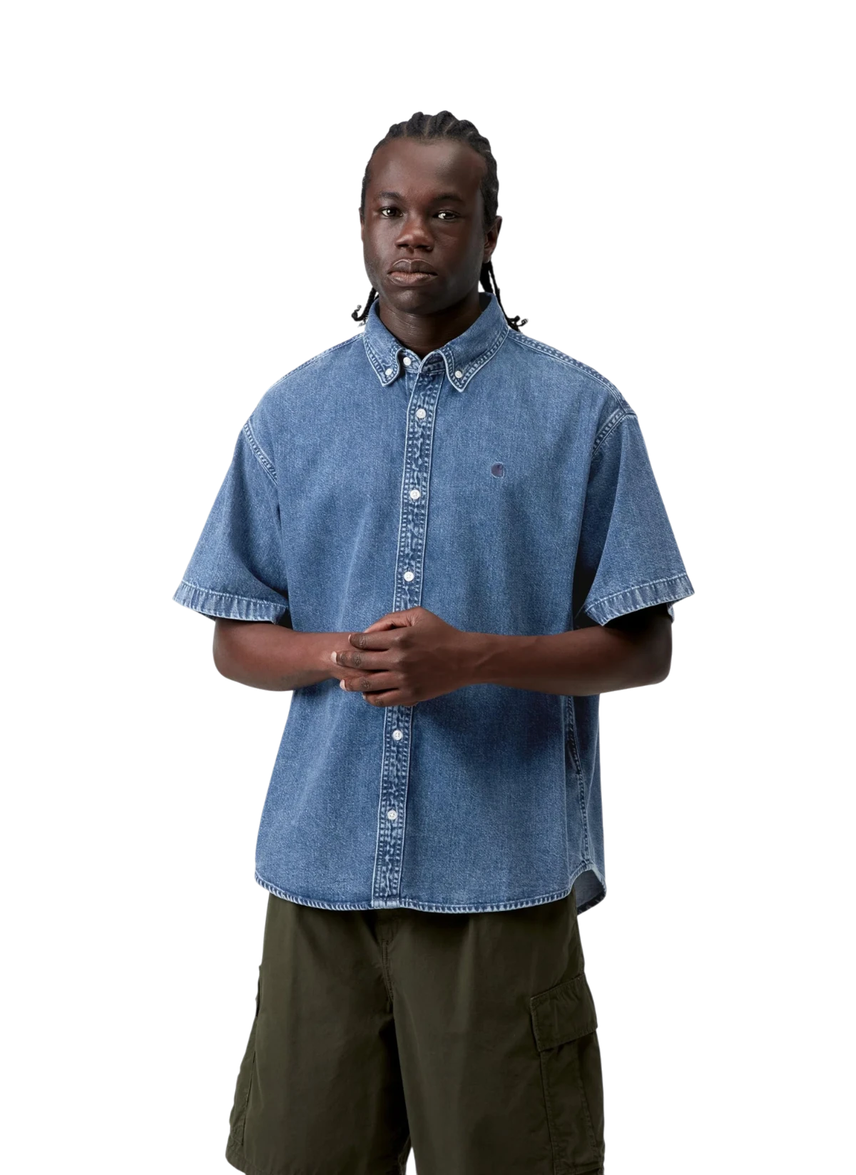 Рубашка S/S Lucas Shirt Blue (Stone Washed)