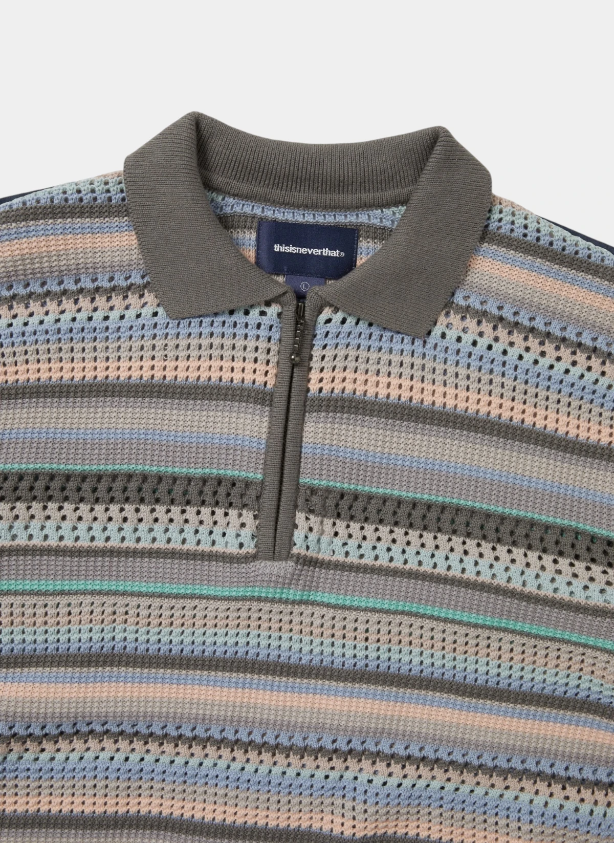 Поло Striped S/S KnIt Polo Pink Grey