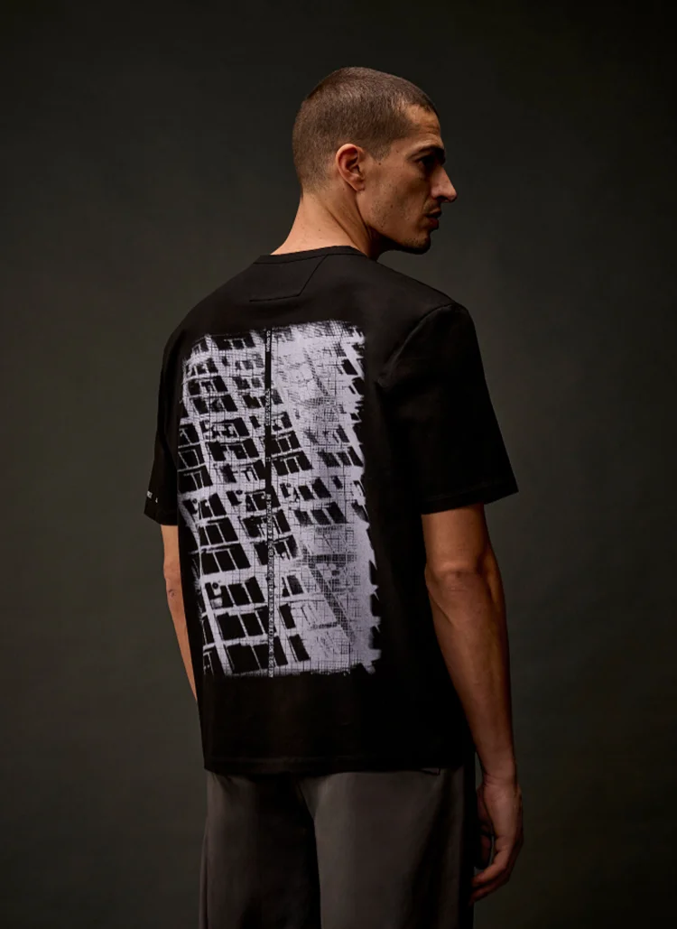 Футболка Metropolis Series Mercerized Jersey Short Sleeve Back Embroidery T-Shirt Black