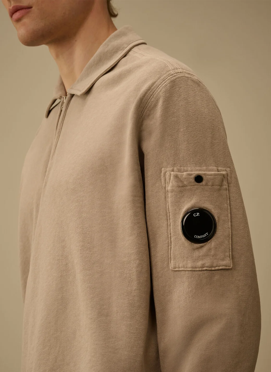 Свитшот Sweatshirts Polo Collar In Malfile' Fleece Dove Grey