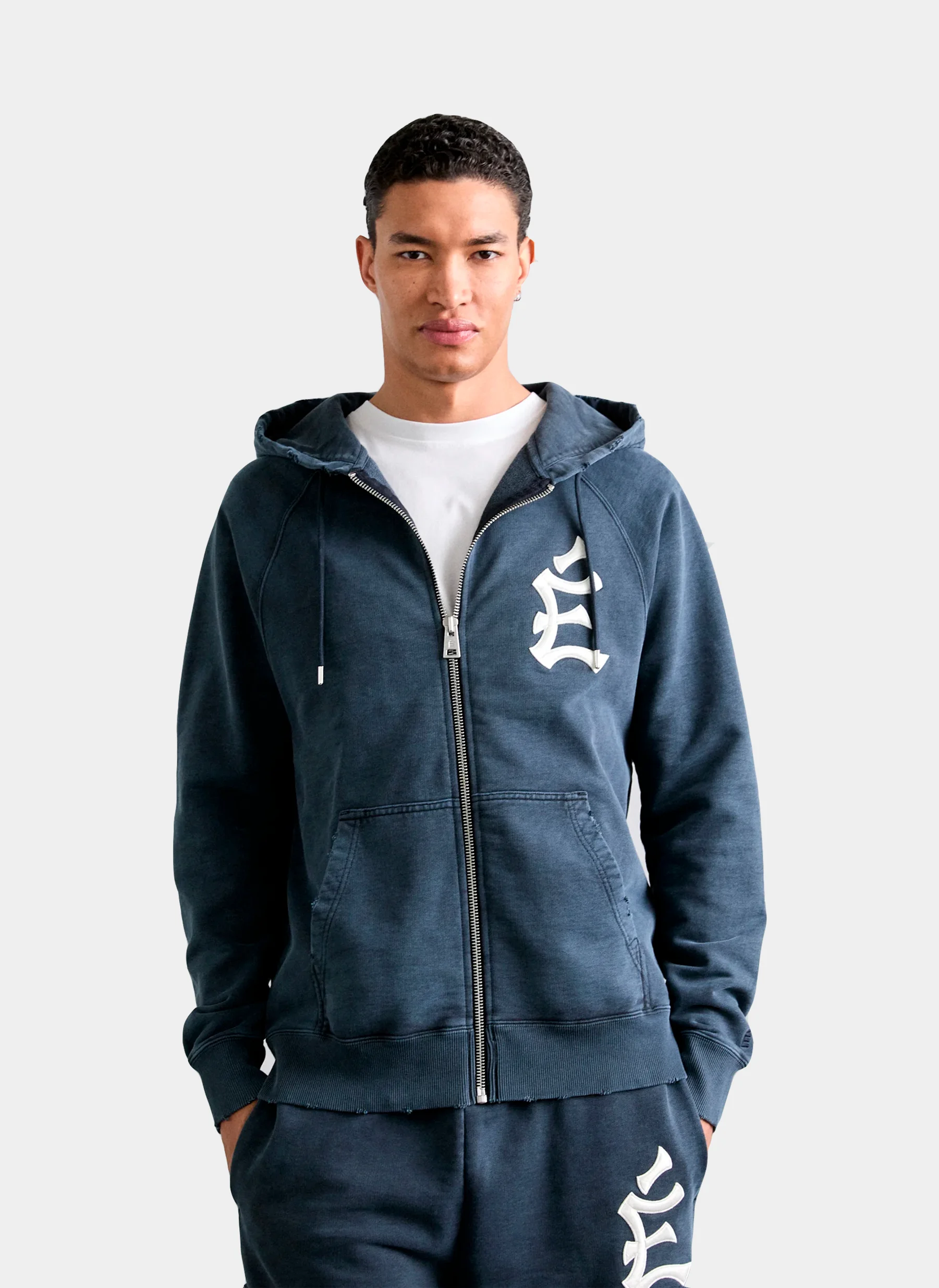 Худи на молнии LOOSE ZIPPED HOODIE EMB