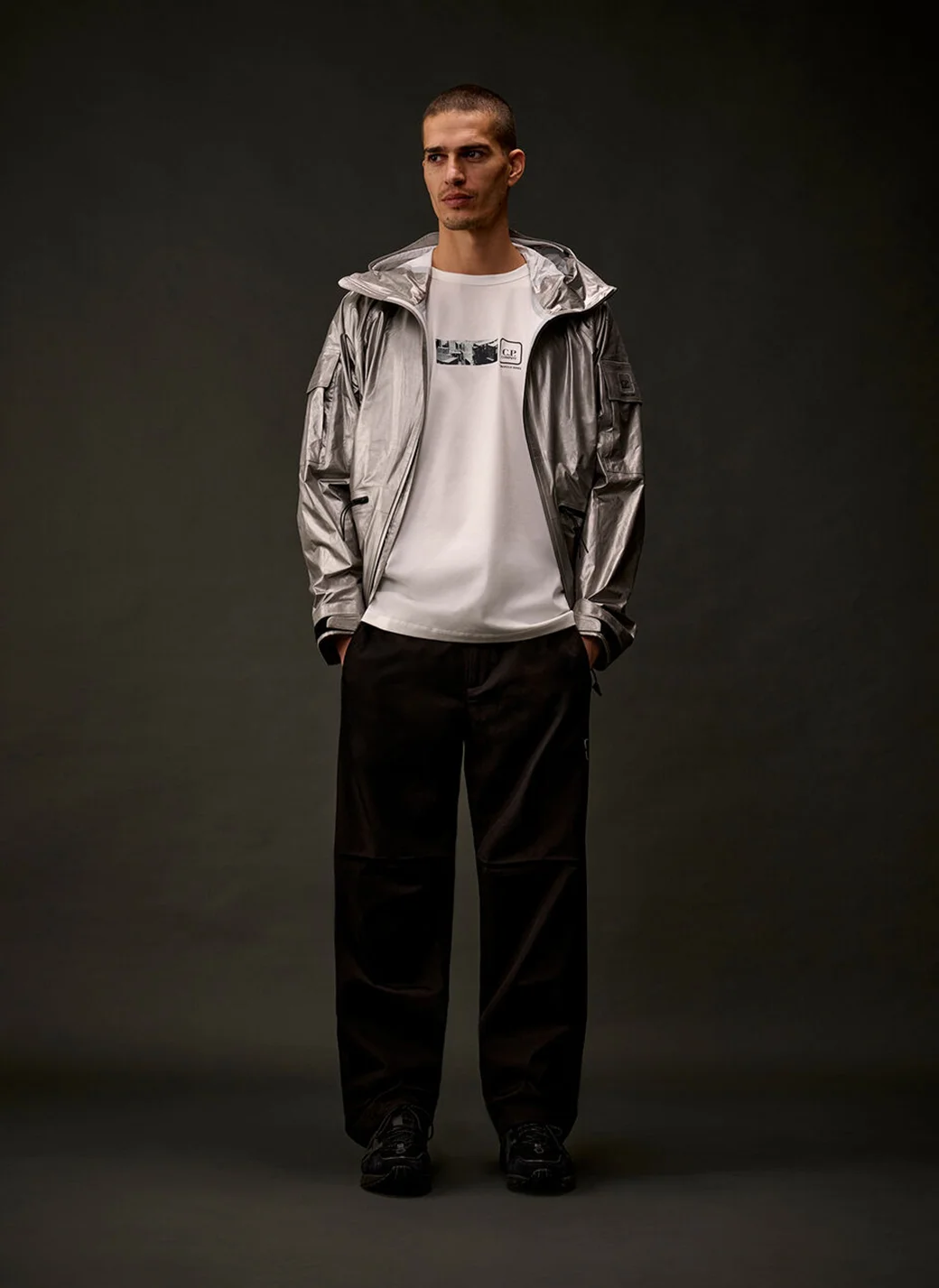 Футболка Metropolis Series Mercerized Jersey Short Sleeve Back Embroidery T-Shirt Gauze  White