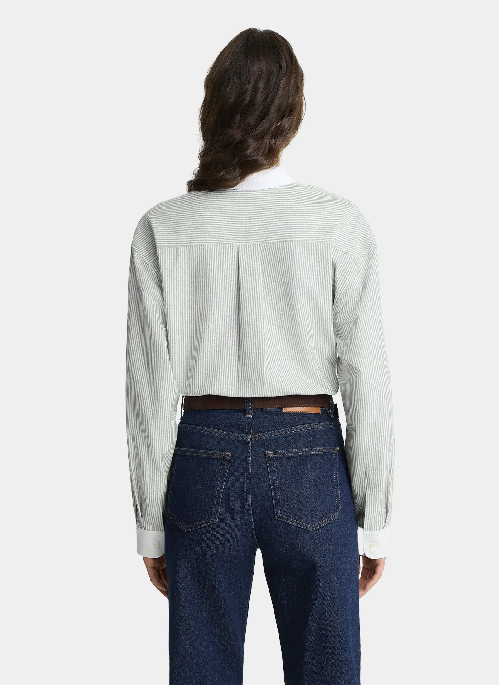 Рубашка SRC Oversized Oxford Shirt Forest striped