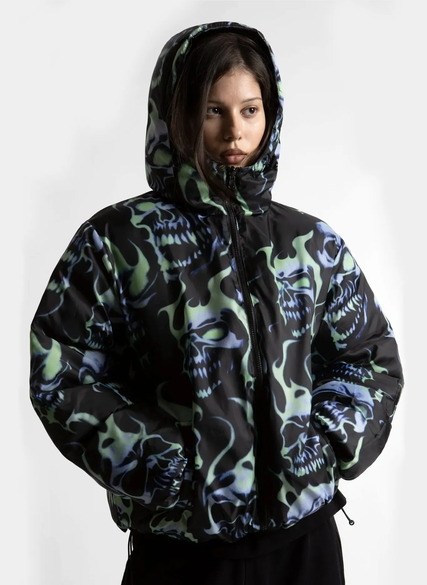 Пуховик Skull Puffer Jacket Black