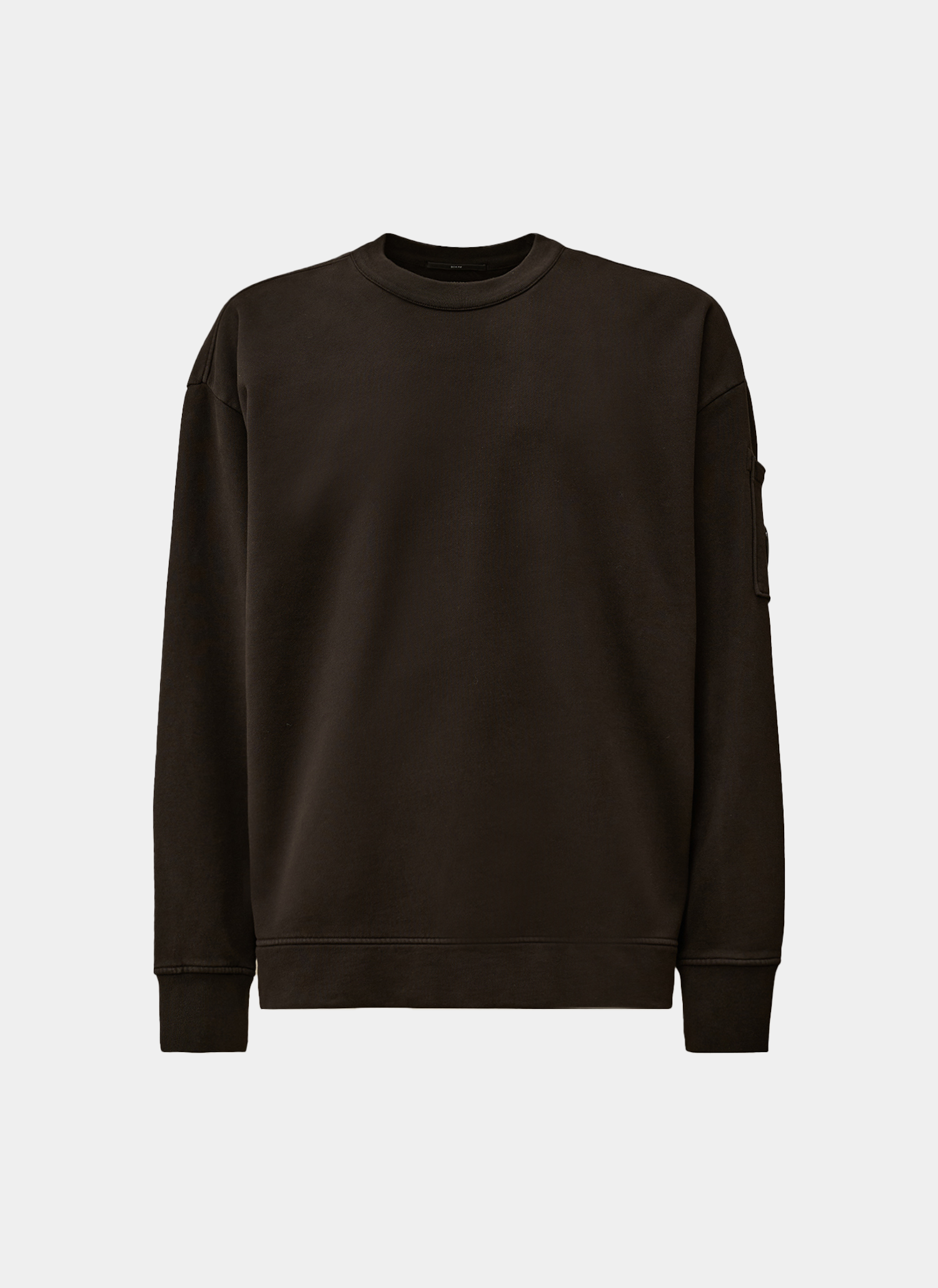 Свитшот Brushed and Emerized Diagonal Fleece Boxy Crewneck Sweatshirt Black