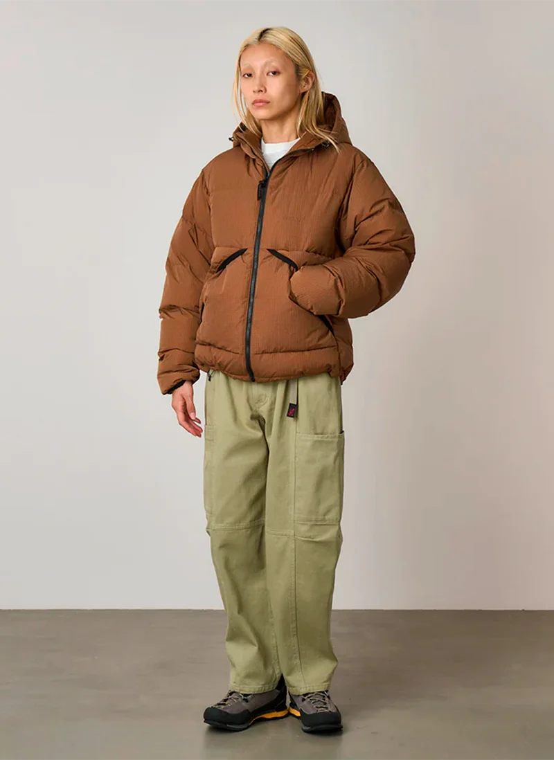 Пуховик Down Puffer Hooded Jacket Brown