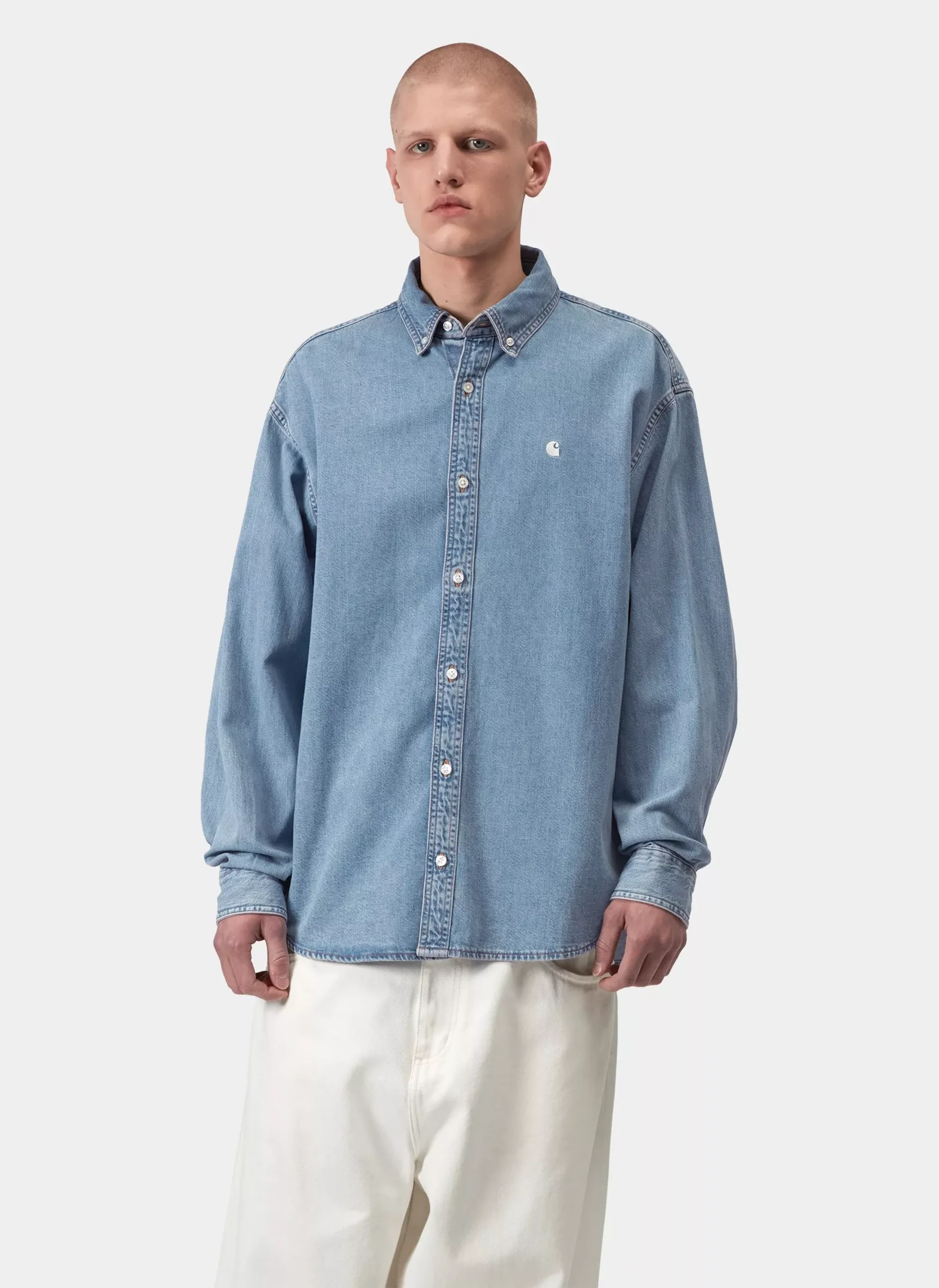 Рубашка L/S Lucas Shirt Blue (Bleached)