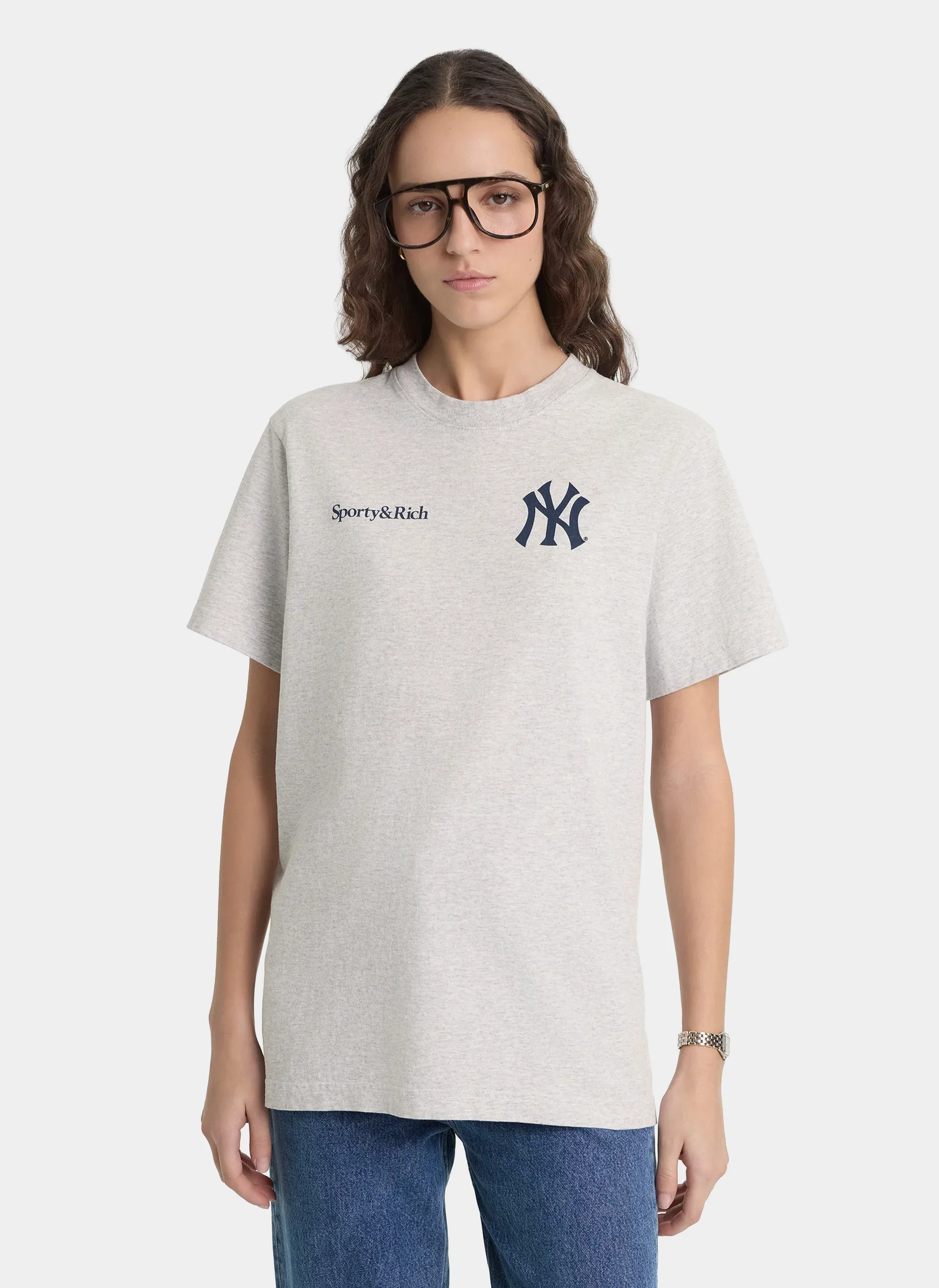 Футболка Yankees Curve T-Shirt Heather Gray