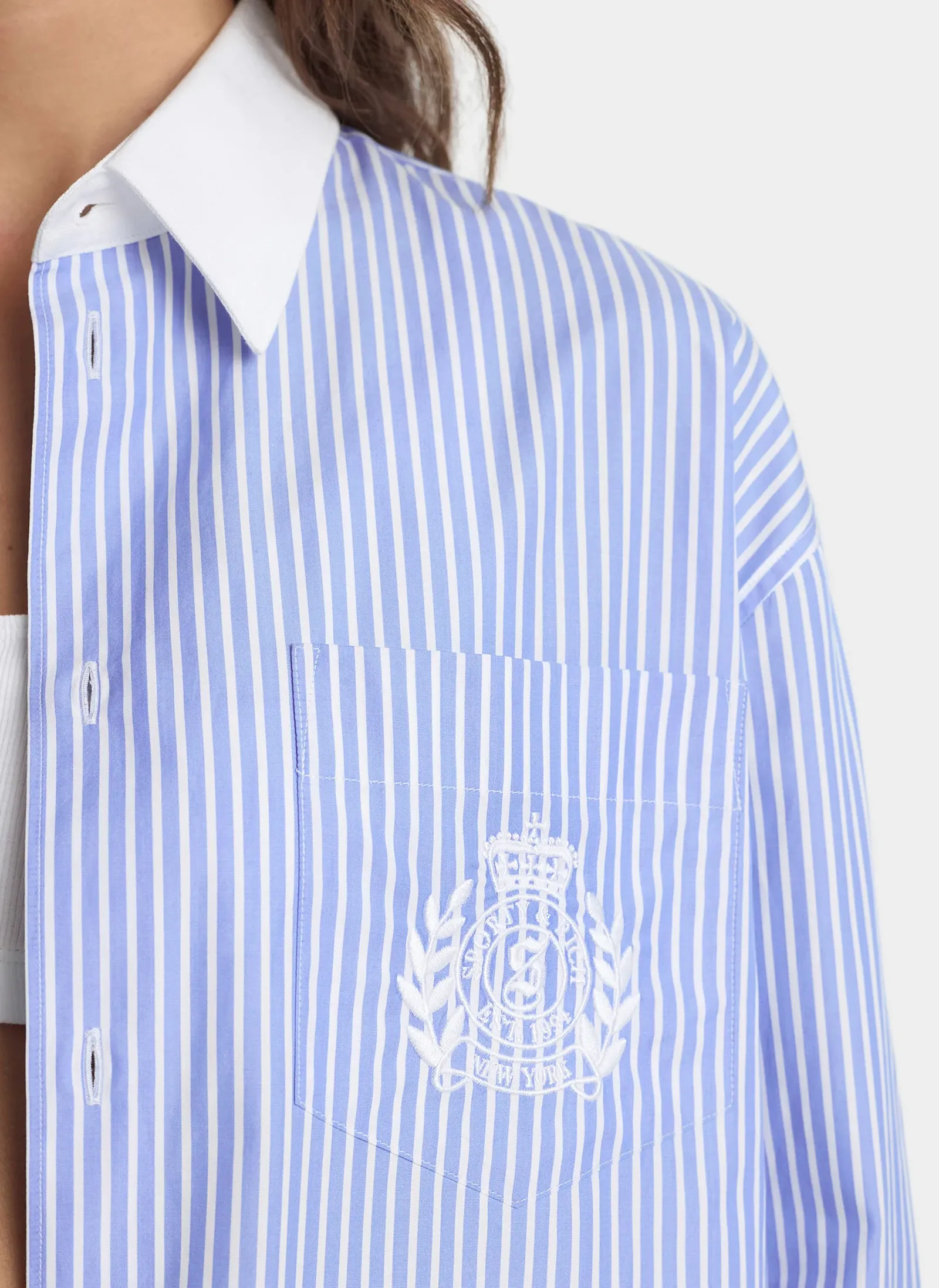Рубашка NY Crest Oversized Shirt Navy Stripe