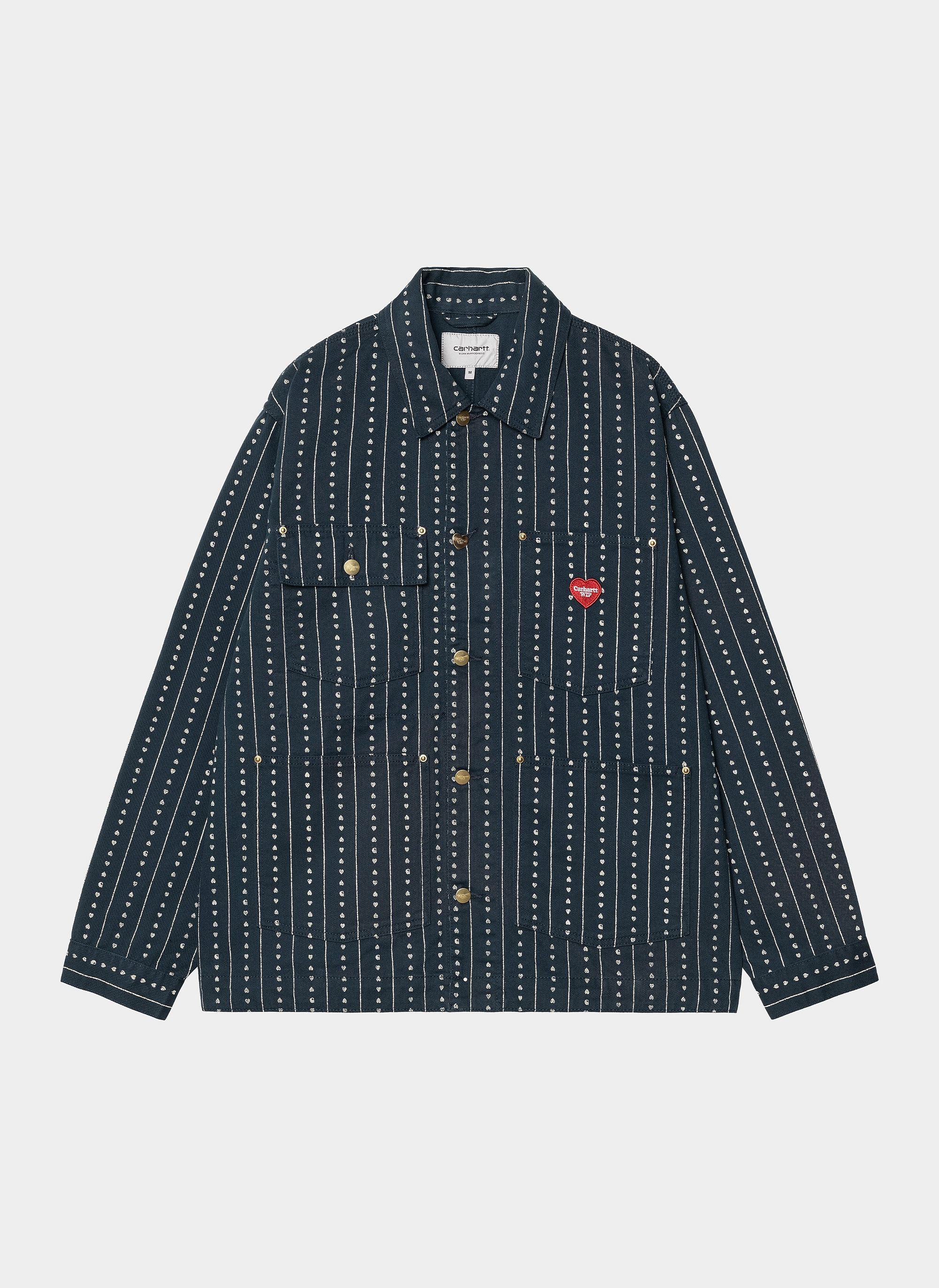 Куртка ‘Drewe Chore Coat’ HEART C PINSTRIPE, INK / NATURAL (RINSED)