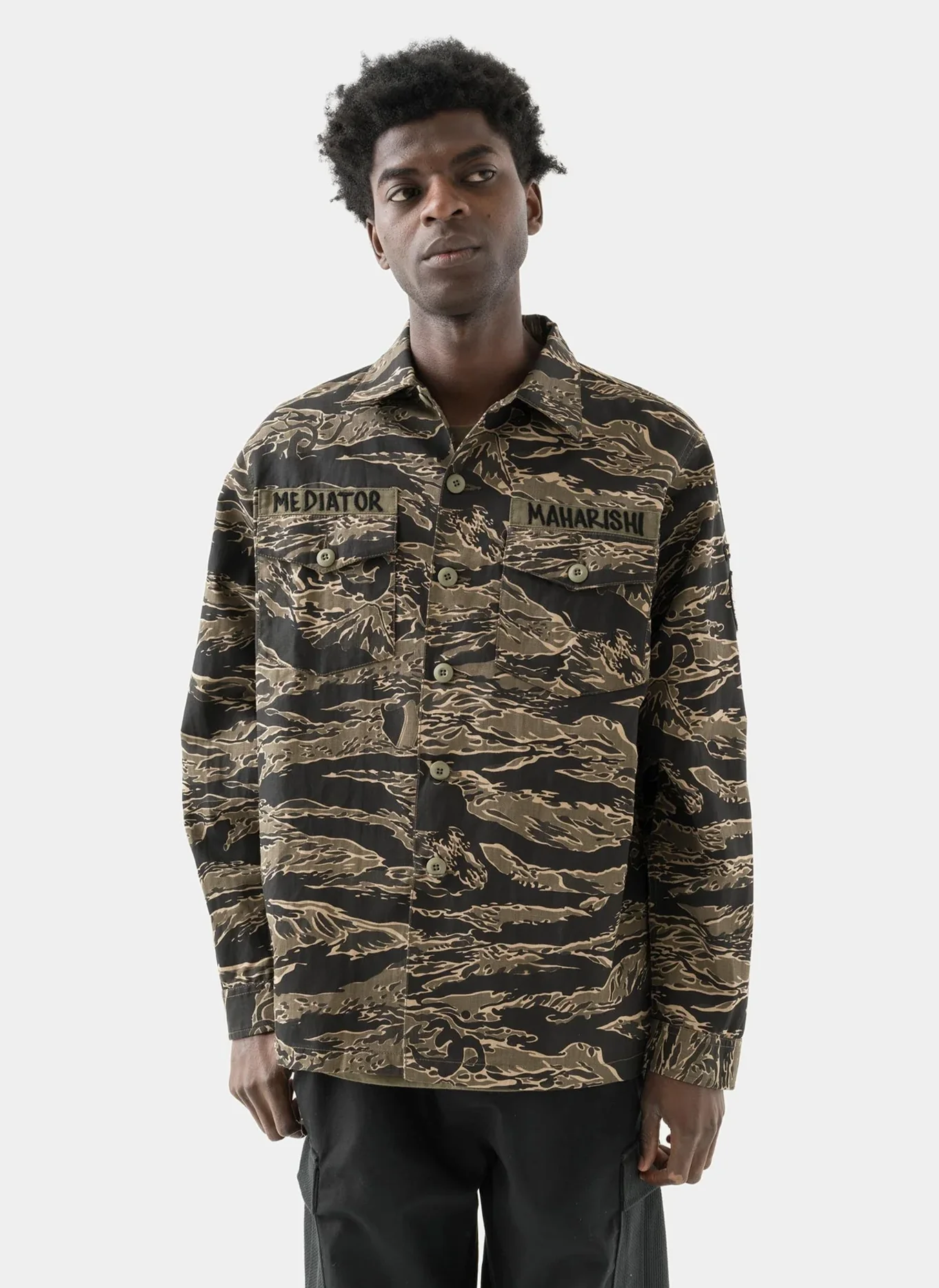 Рубашка Bonsai Tigerstripe L/S Utility Shirt  Mint Gold