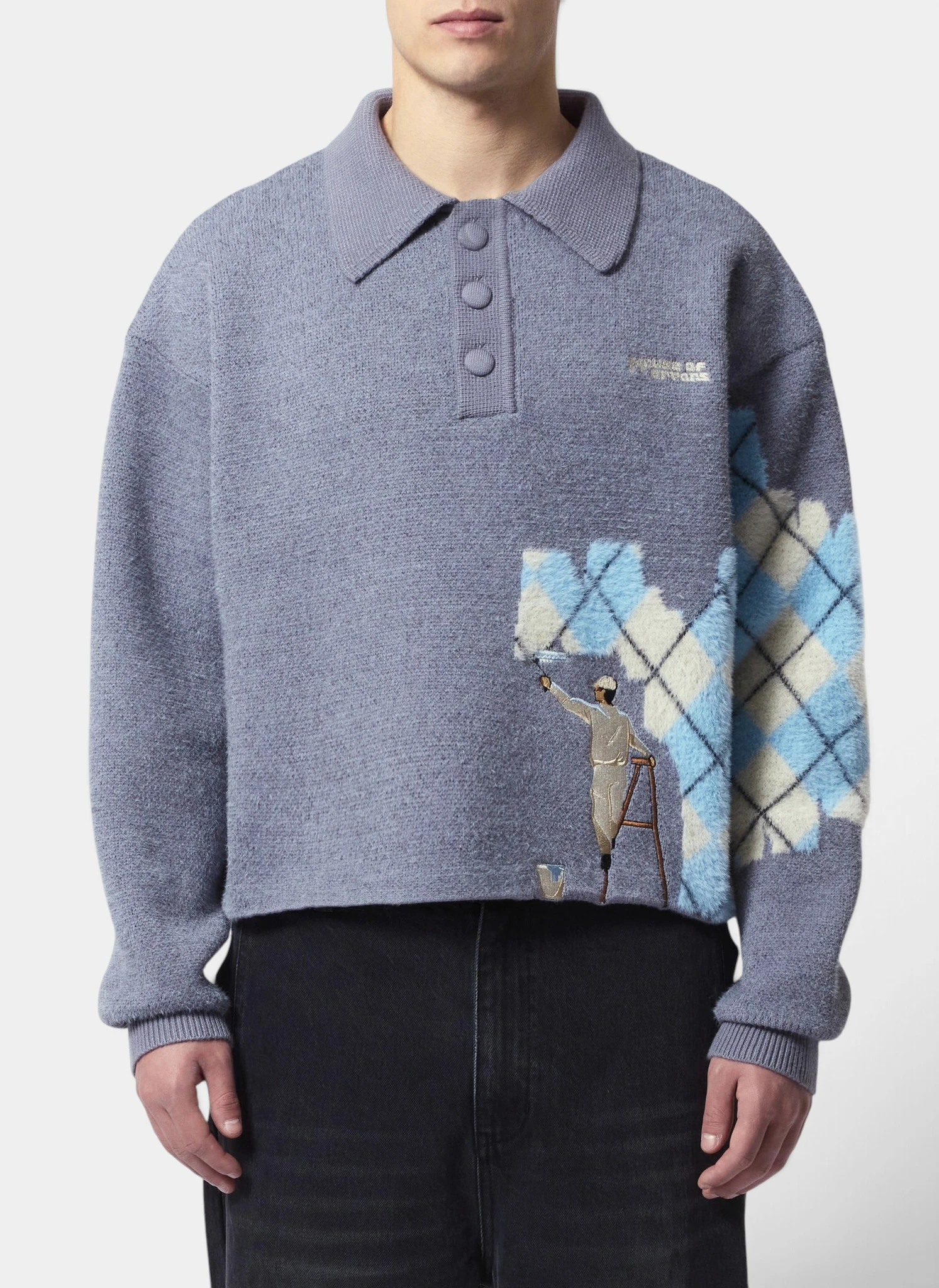Поло Knitted Wall Painter Rugby Grey/Plaid